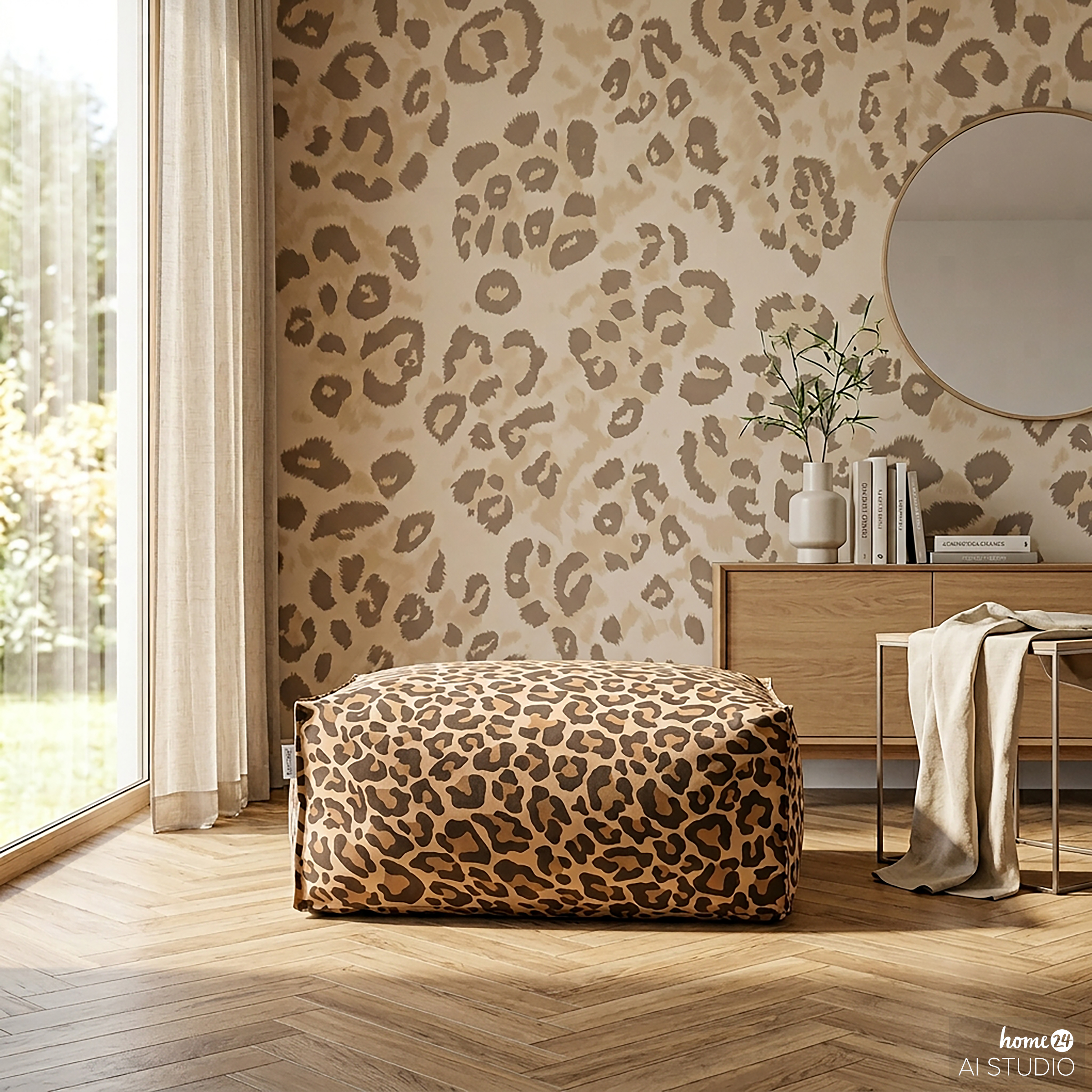 Sitzpouf ReLaX!BaG LEO eckig Microfaser Leo-Design
