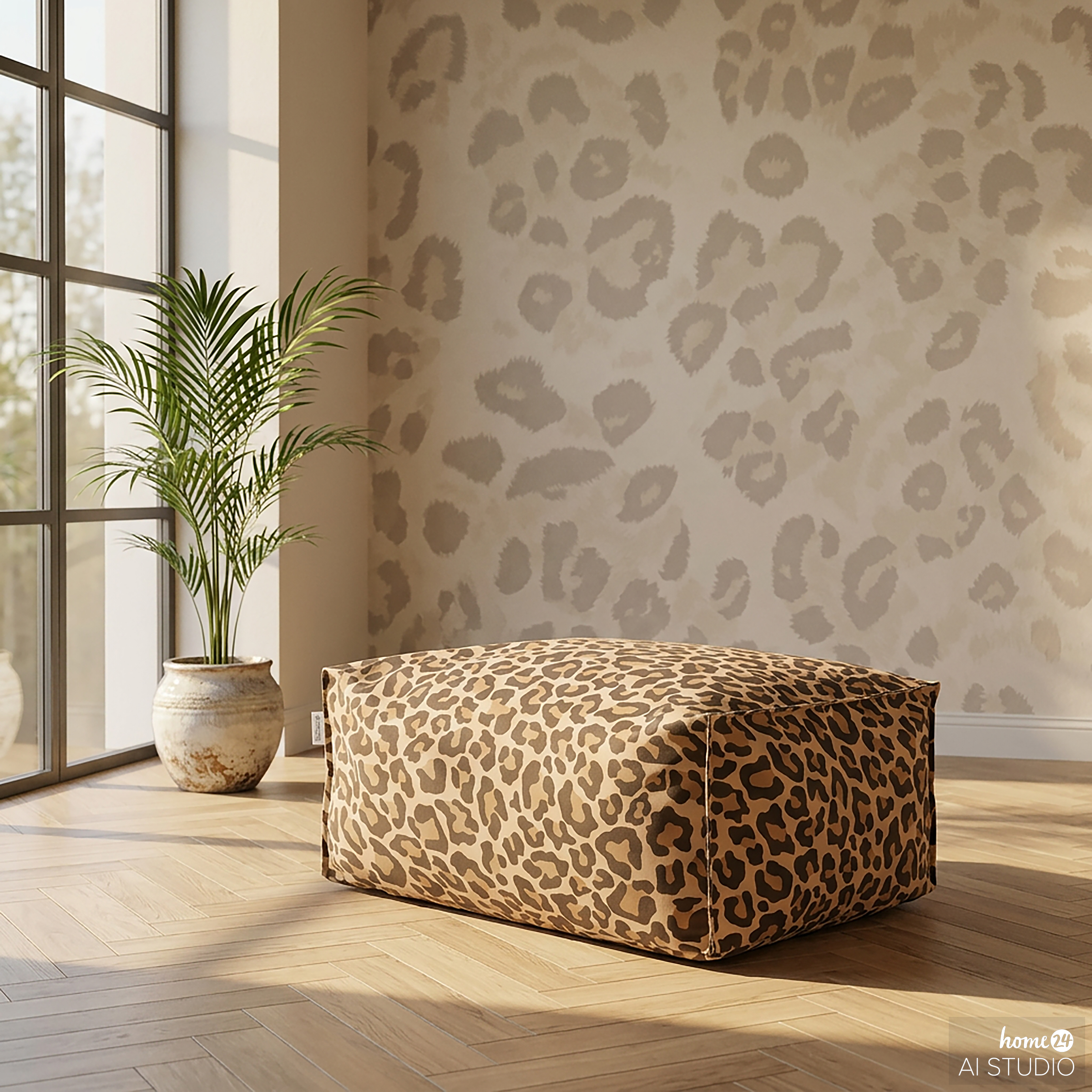 Sitzpouf ReLaX!BaG LEO eckig Microfaser Leo-Design