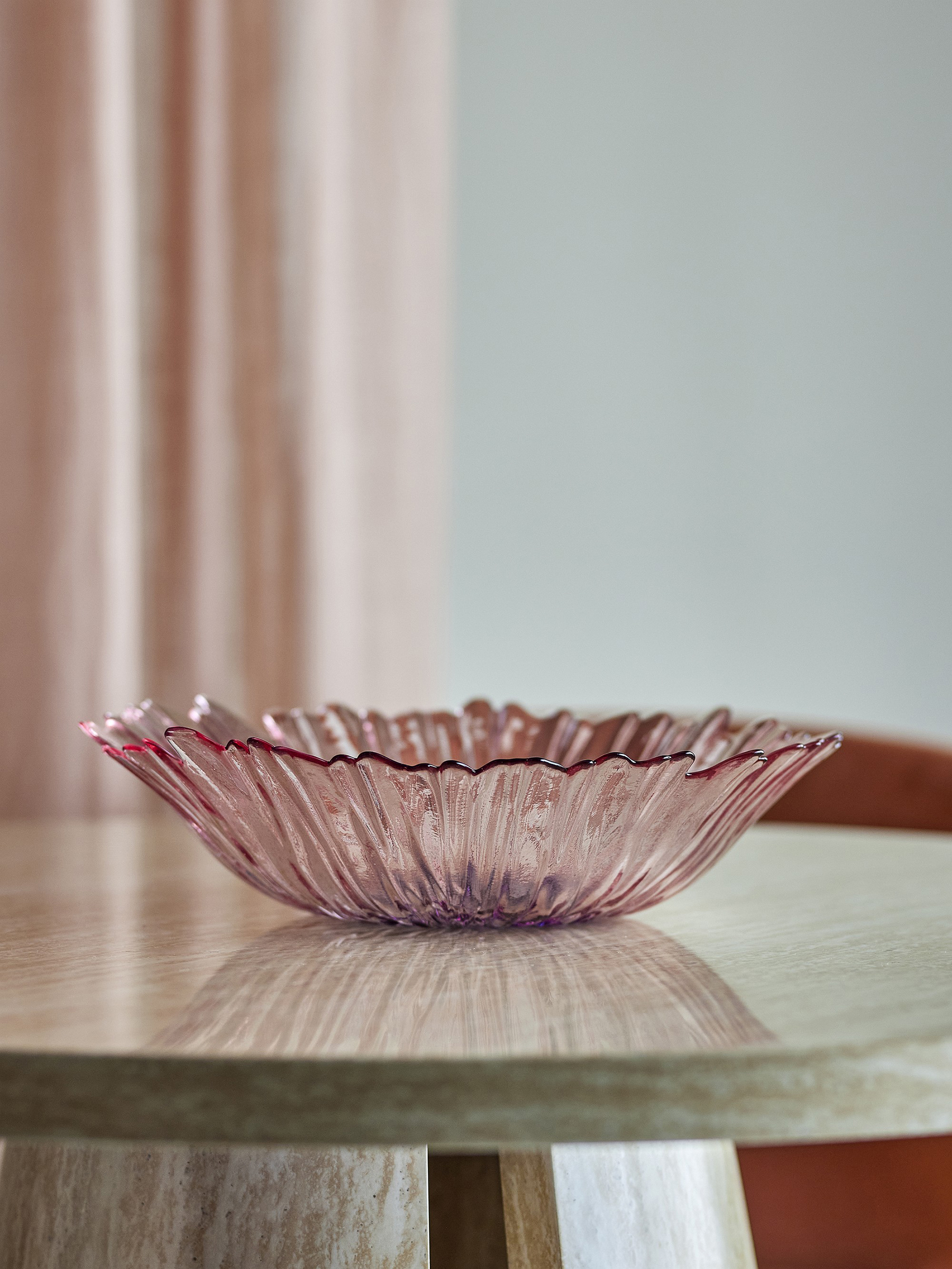 Schale Mariko Pink Farbglas 31 x 8 x 31 cm