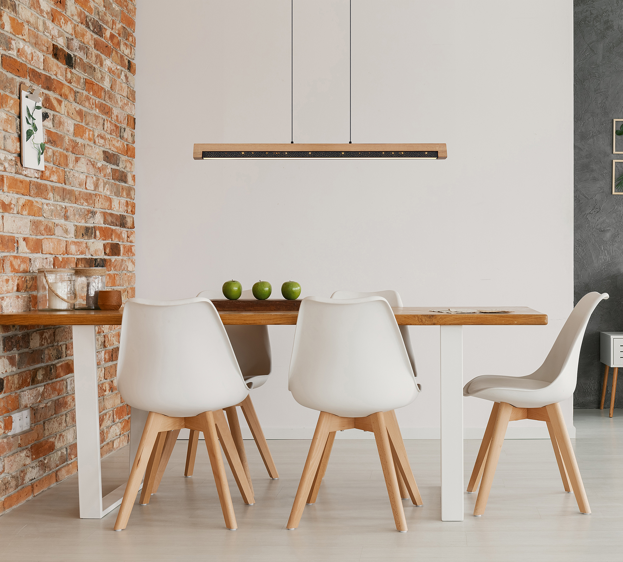 LED-Pendelleuchte Starla Gummibaum massiv / Eisen 1-flammig