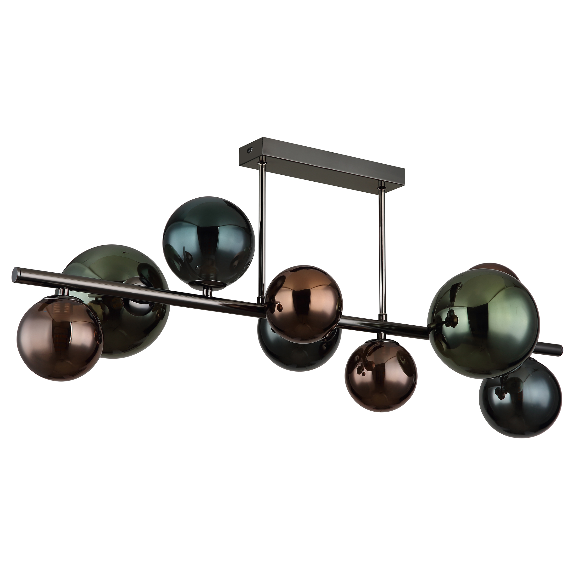 LED-Deckenleuchte Wyral Farbglas / Eisen 9-flammig