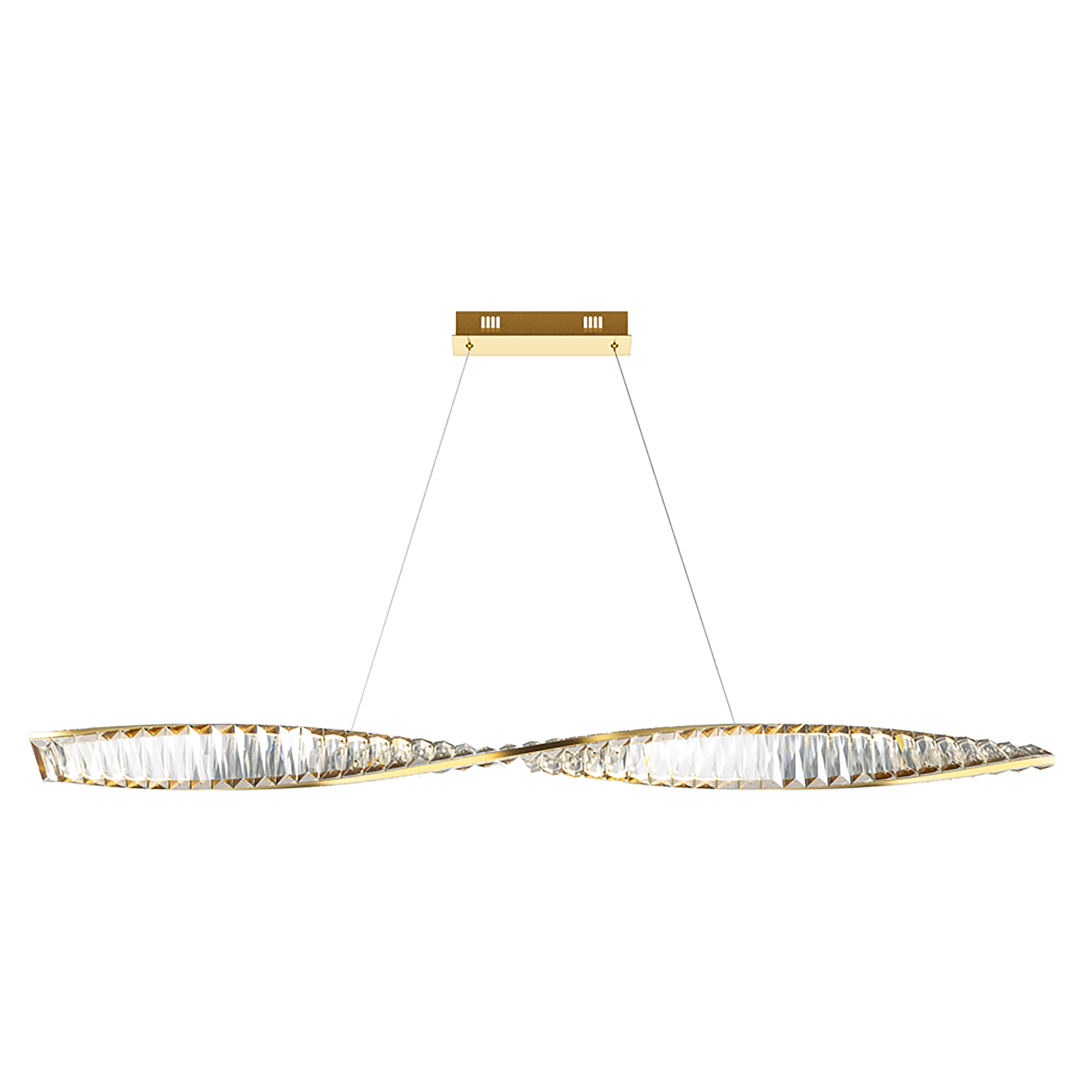 LED-Pendelleuchte Krone Typ B Kristallglas / Mischmetall