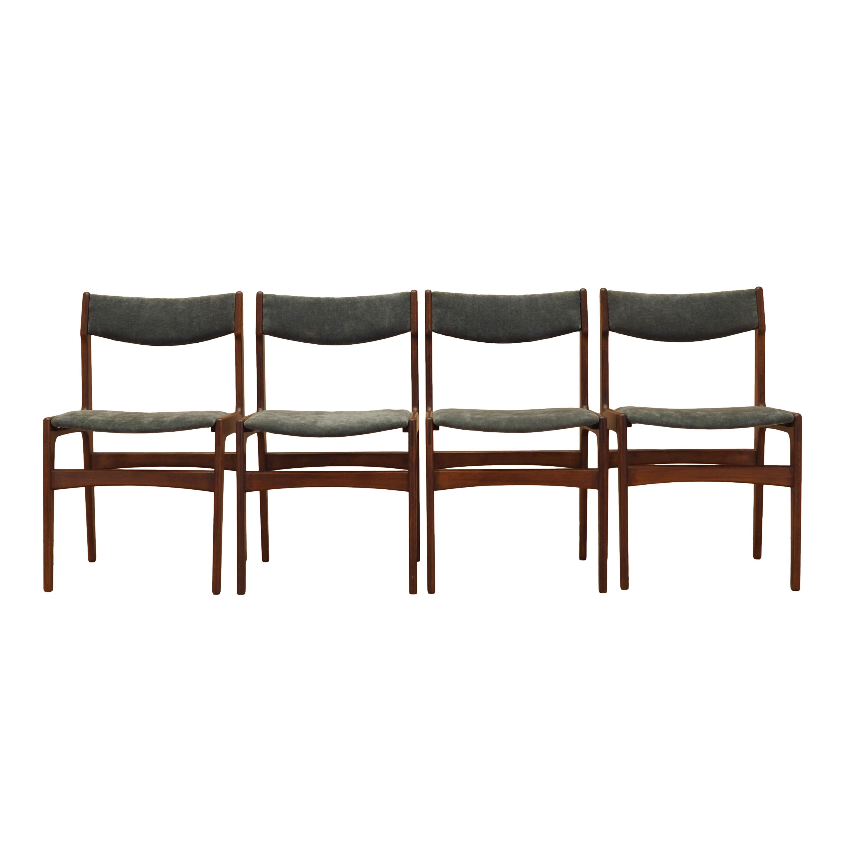 Four-piece set of teak chairs 1970s