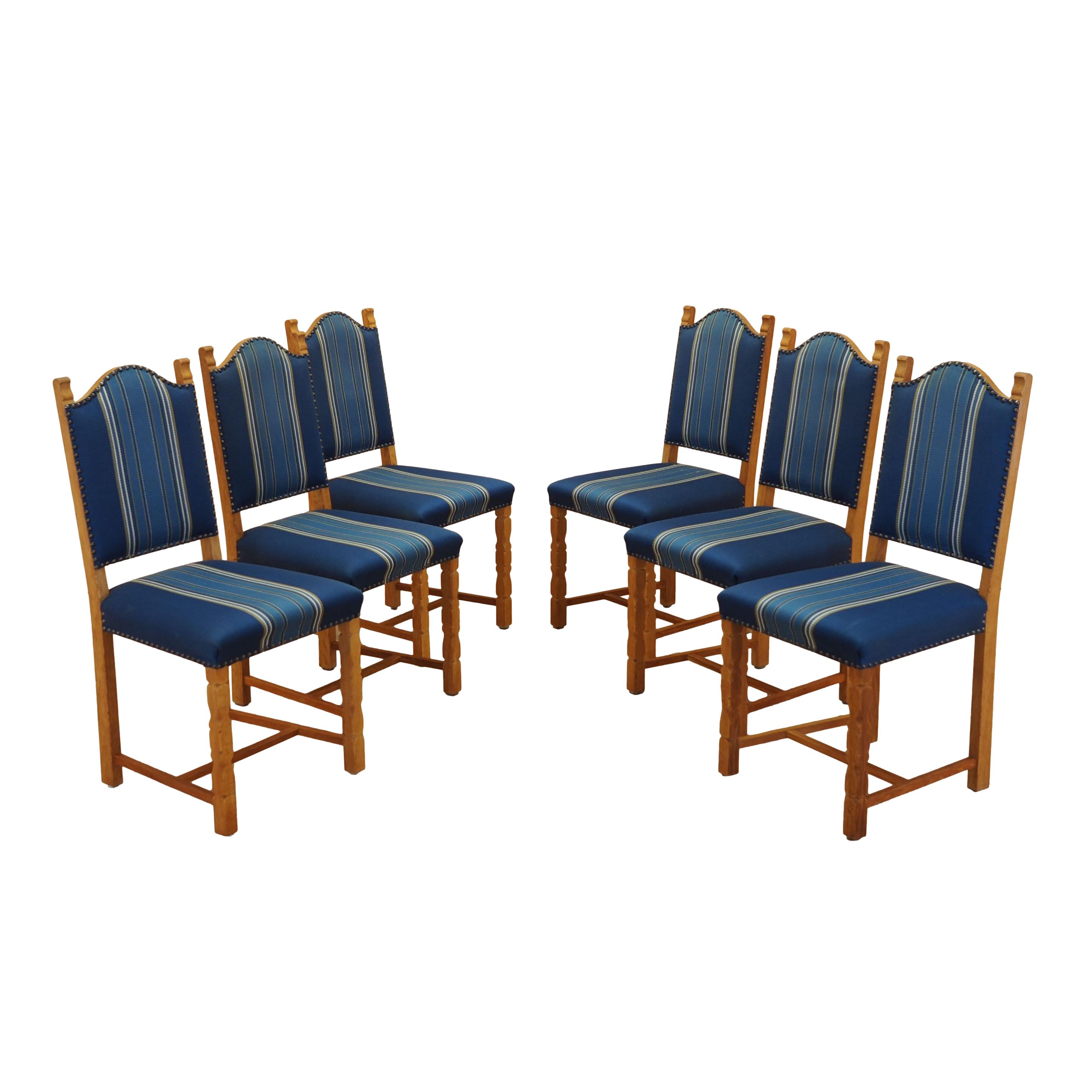 Set of six oak chairs 1960s