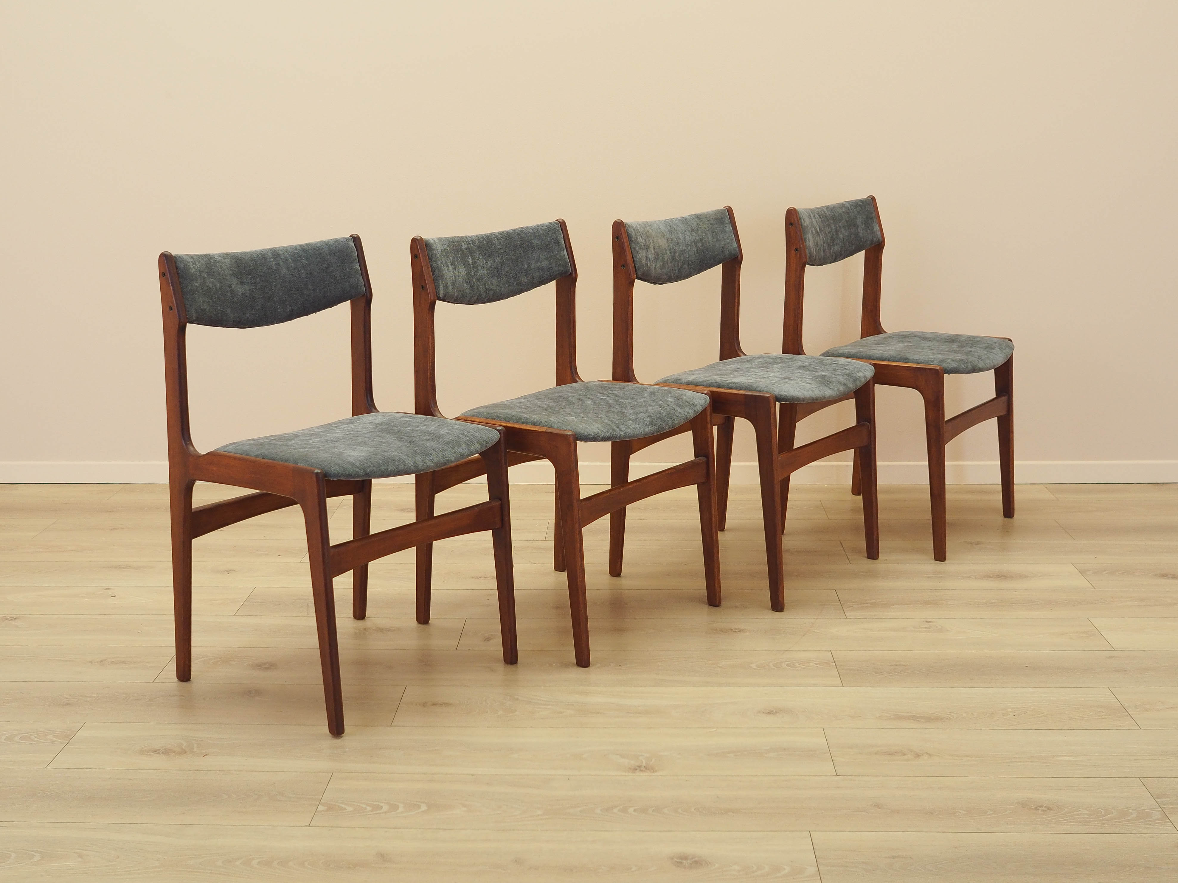 Four-piece set of teak chairs 1970s