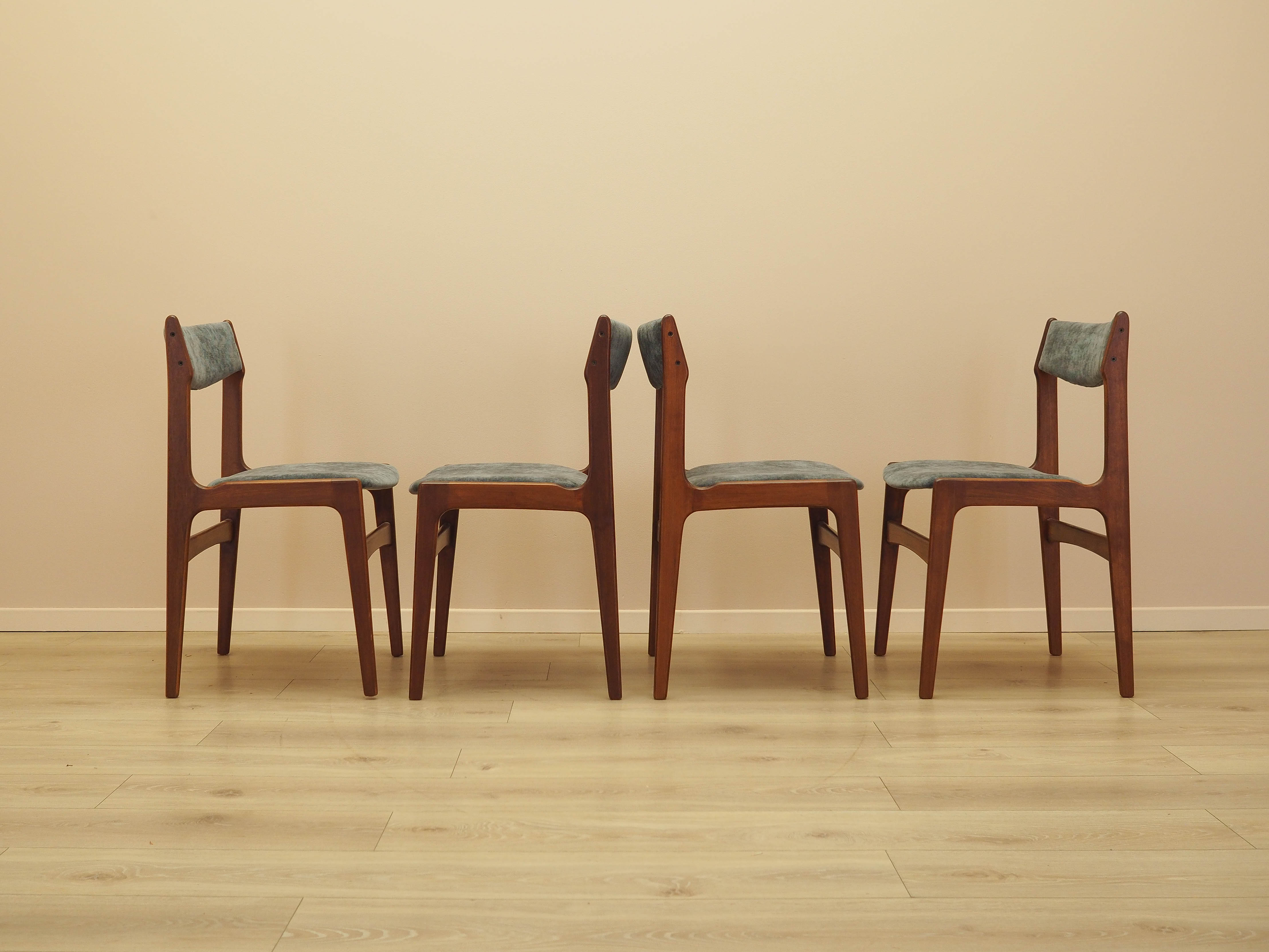 Four-piece set of teak chairs 1970s