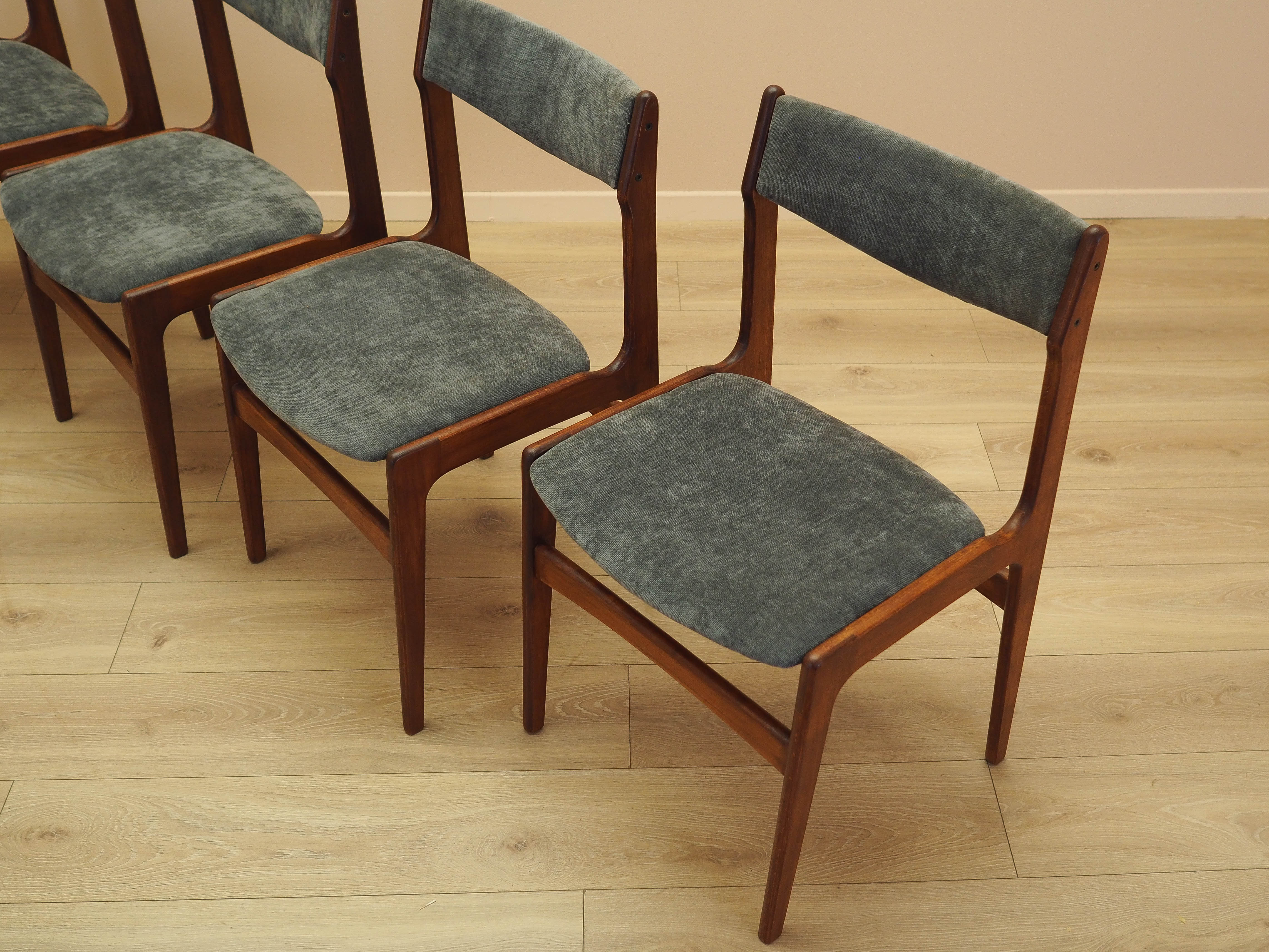 Four-piece set of teak chairs 1970s