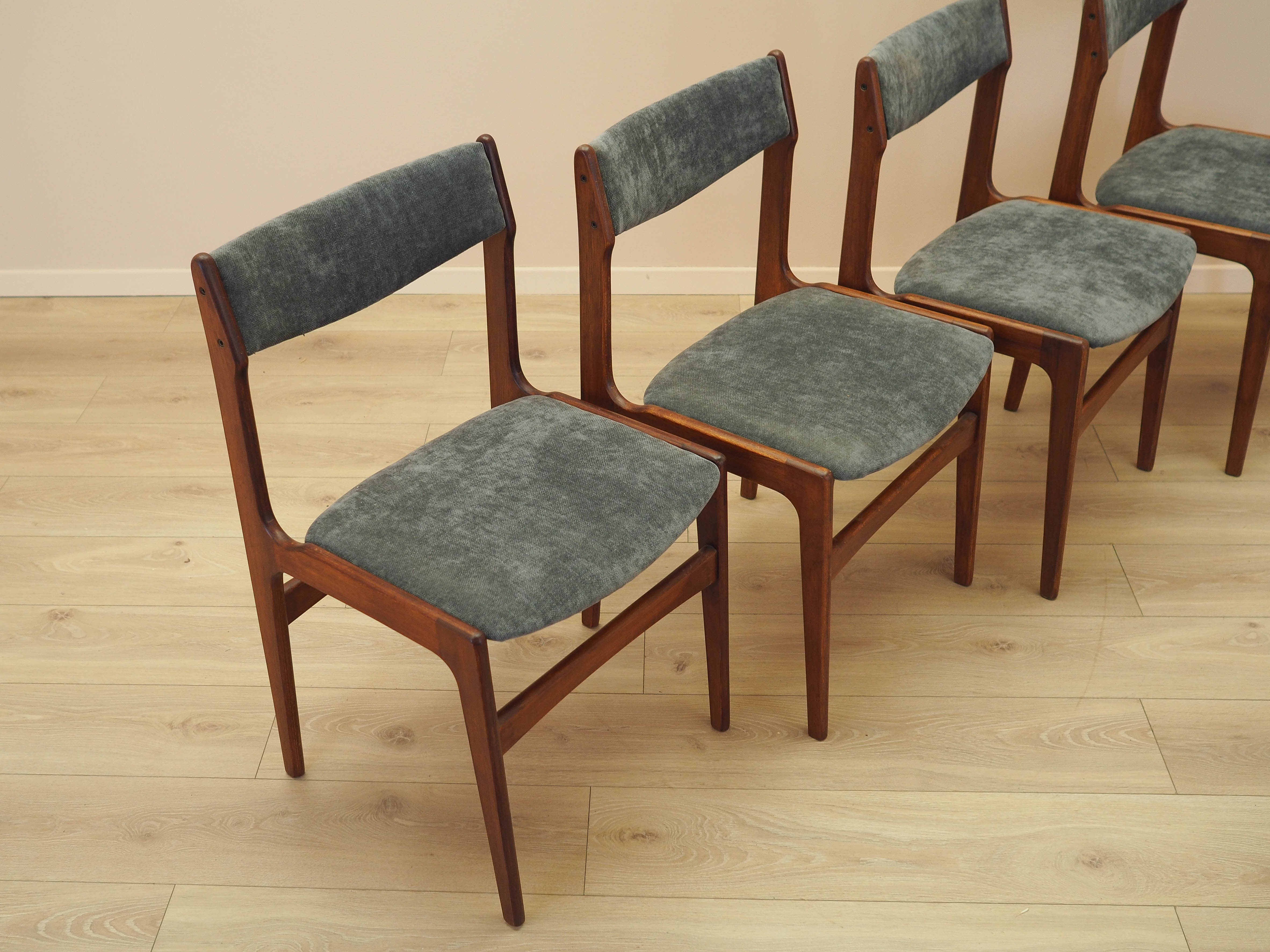 Four-piece set of teak chairs 1970s