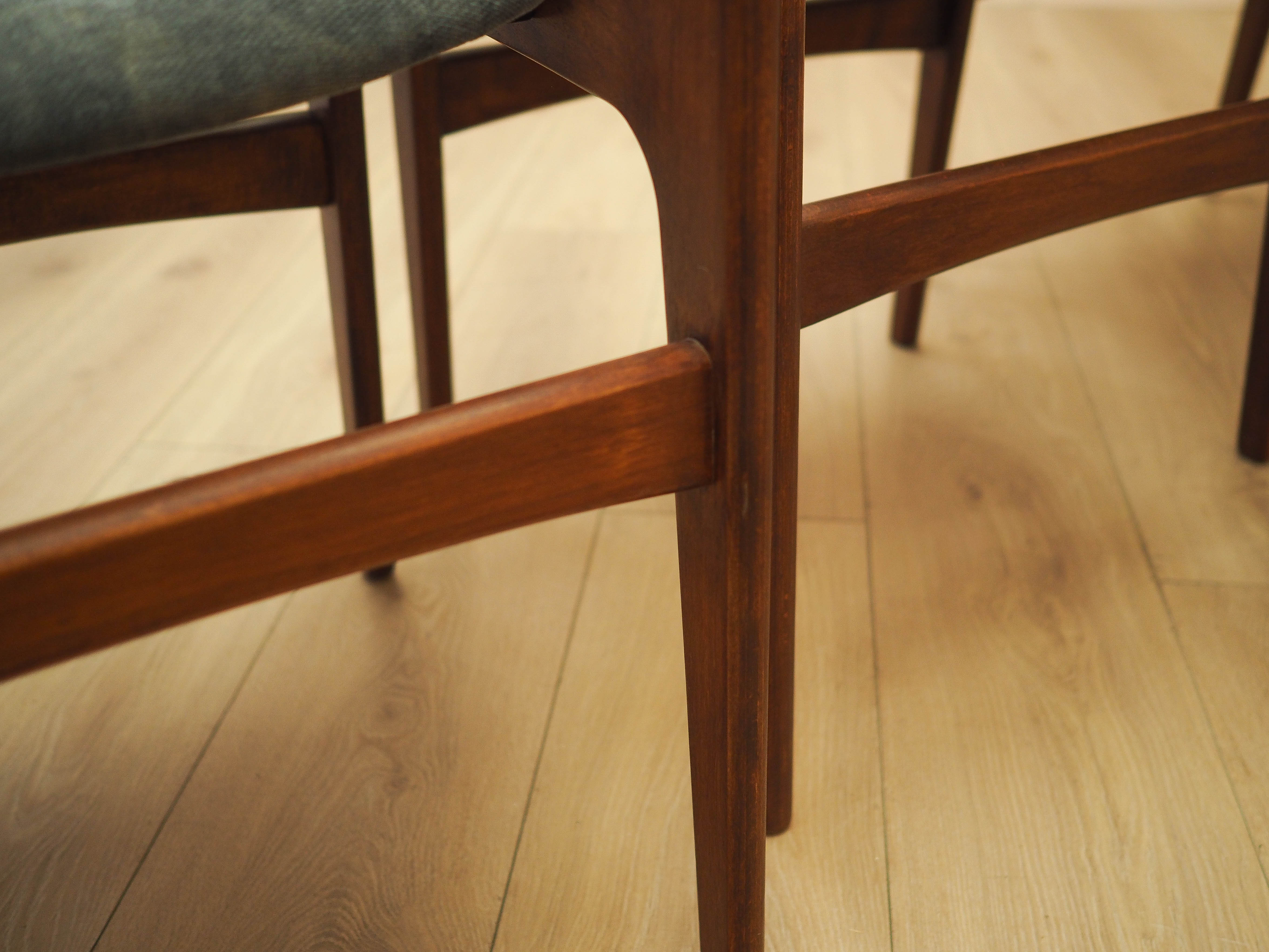 Four-piece set of teak chairs 1970s