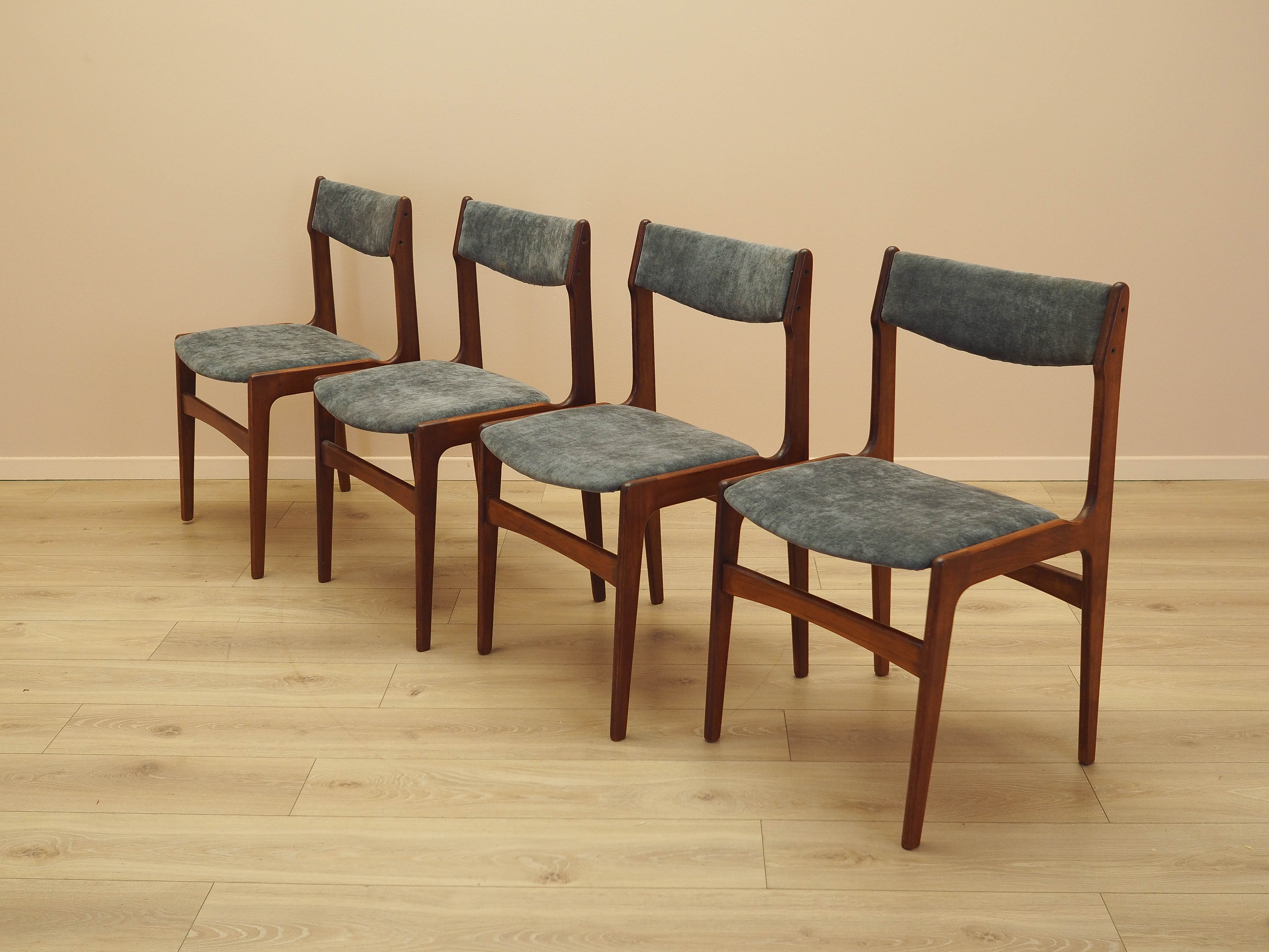 Four-piece set of teak chairs 1970s