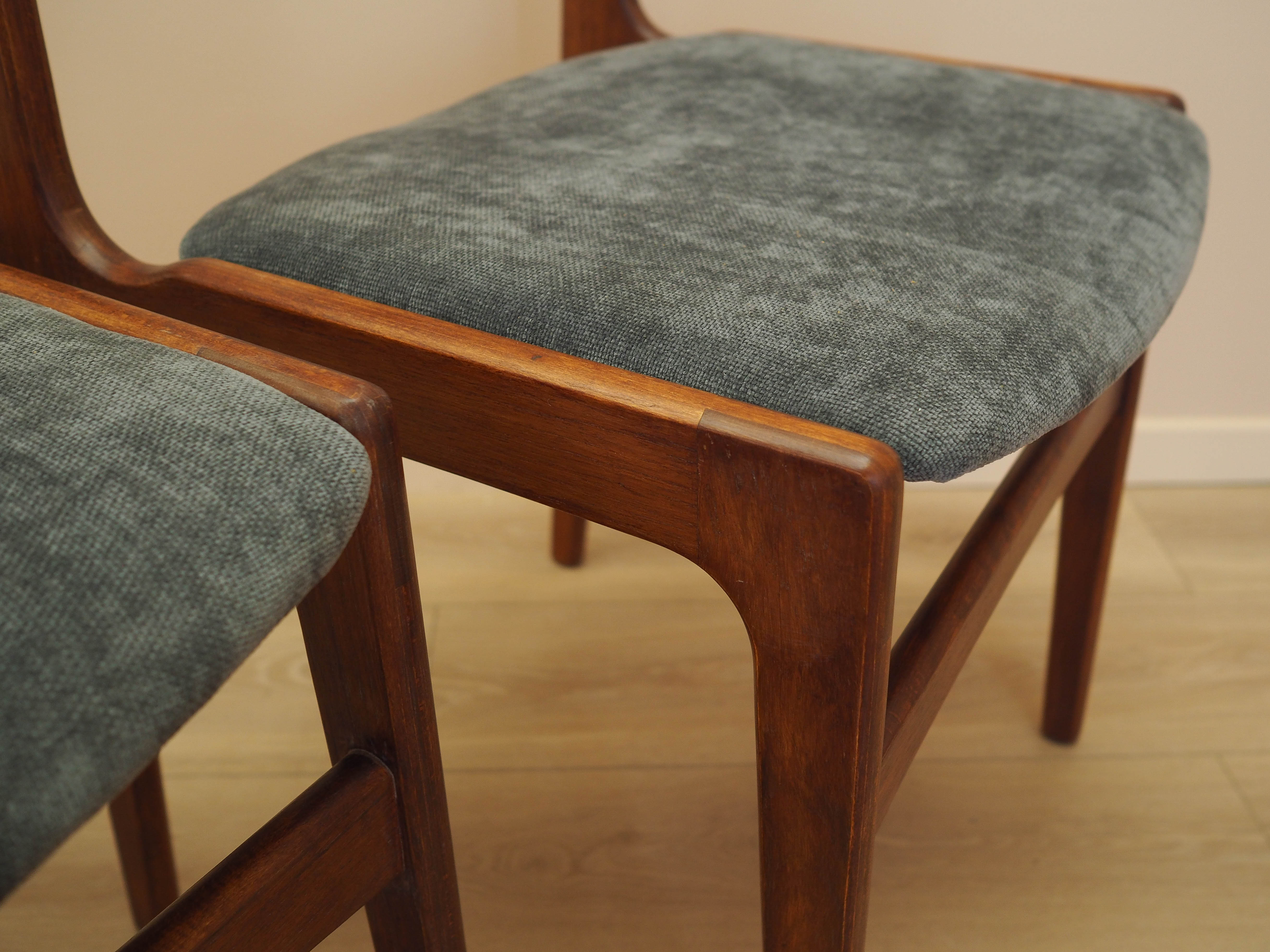 Four-piece set of teak chairs 1970s