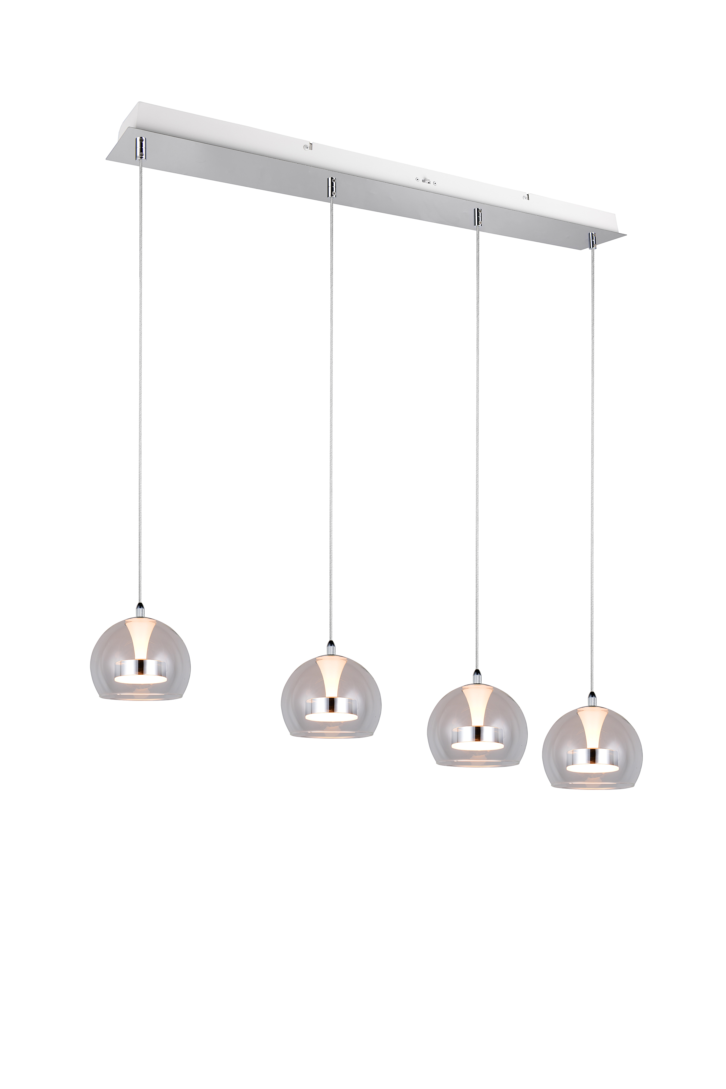 LED-Pendelleuchte Flynt Klarglas / Eisen Flammenanzahl: 4
