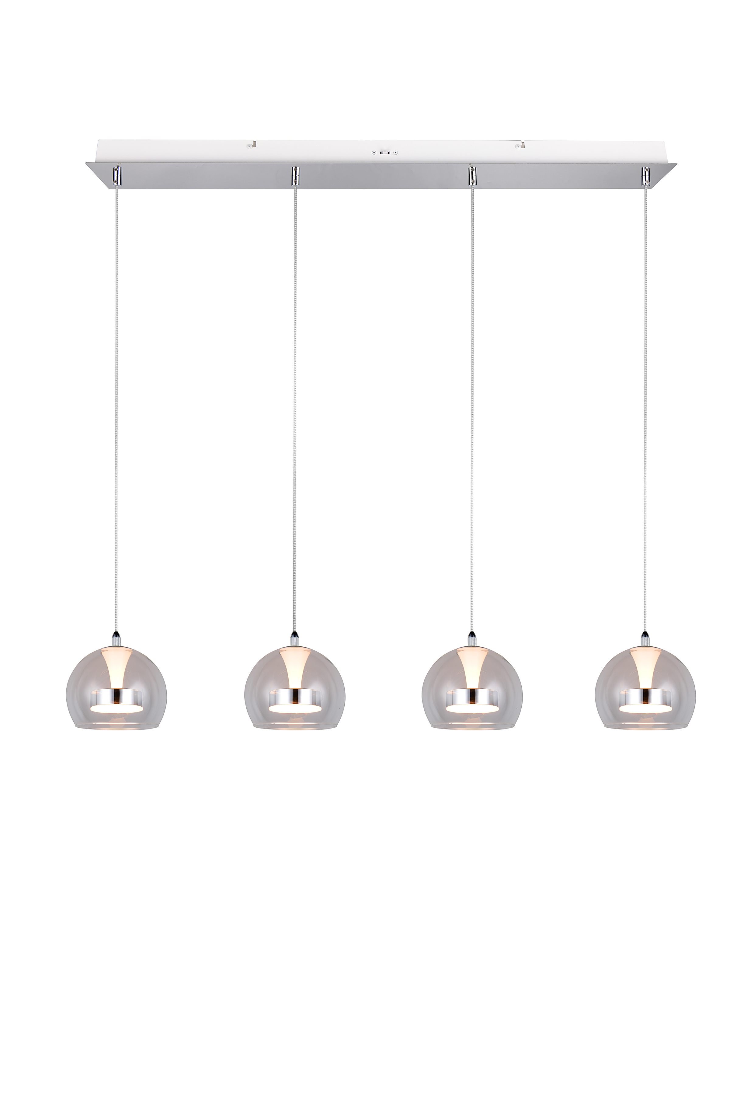 LED-Pendelleuchte Flynt Klarglas / Eisen Flammenanzahl: 4