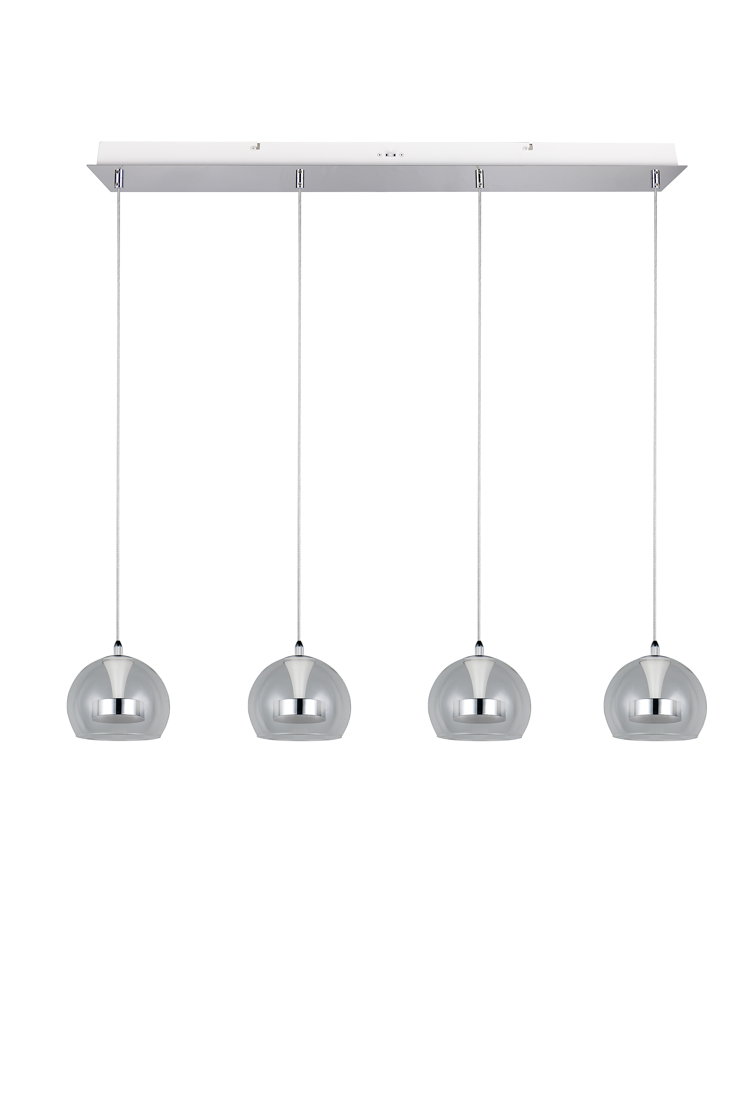 LED-Pendelleuchte Flynt Klarglas / Eisen Flammenanzahl: 4