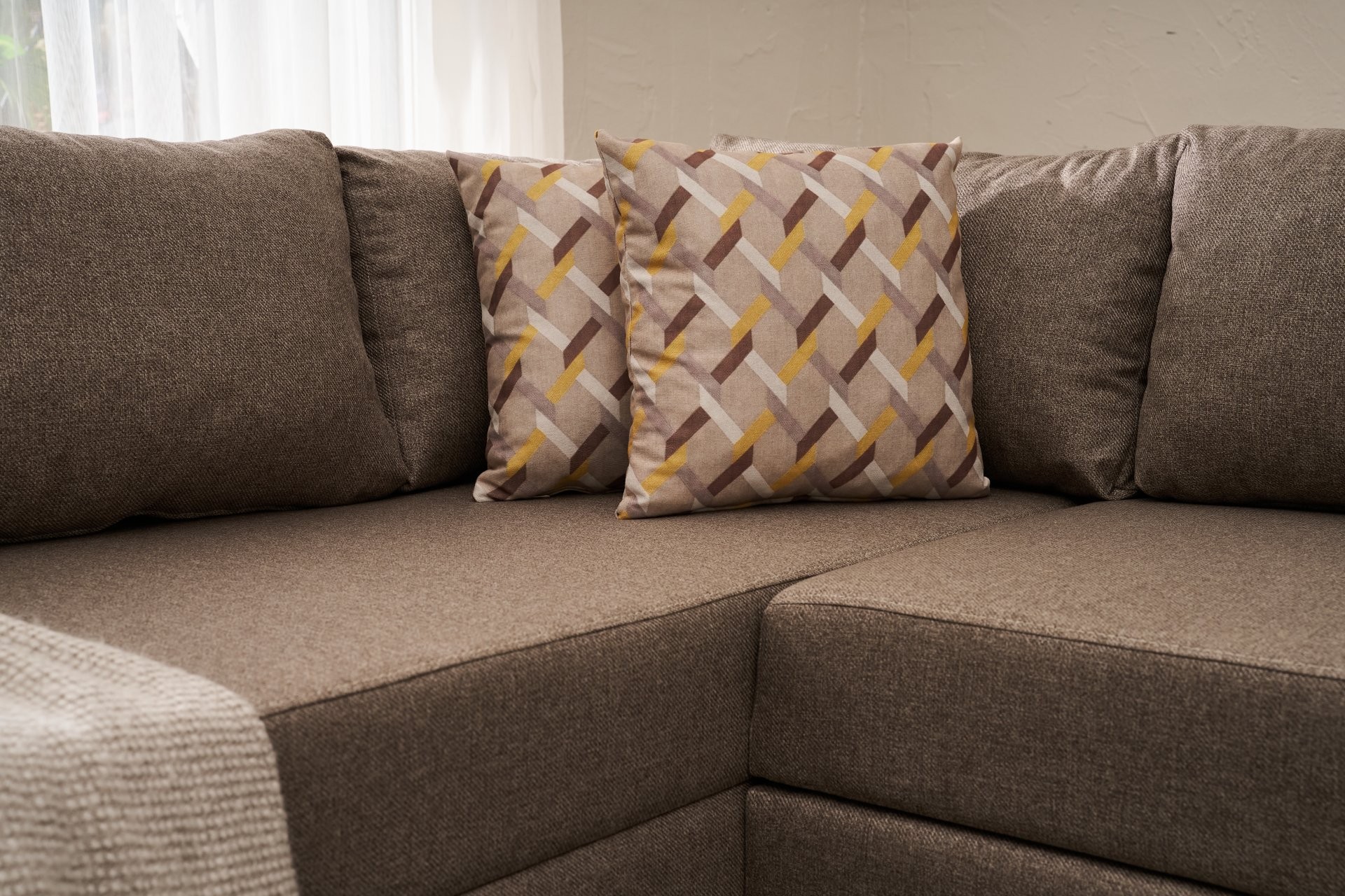 Aly sofa bed chaise lounge right cotton brown