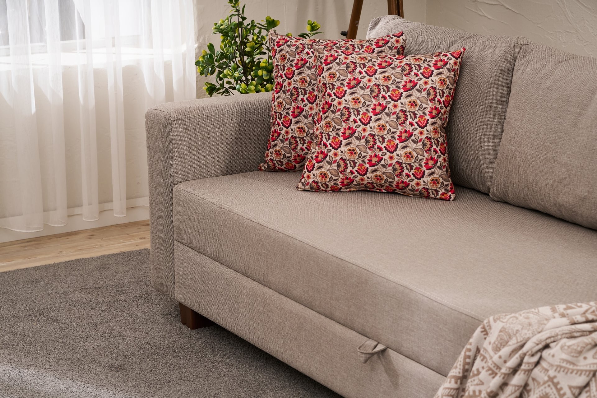 Aly Sofa Bed 3-Seater Beige