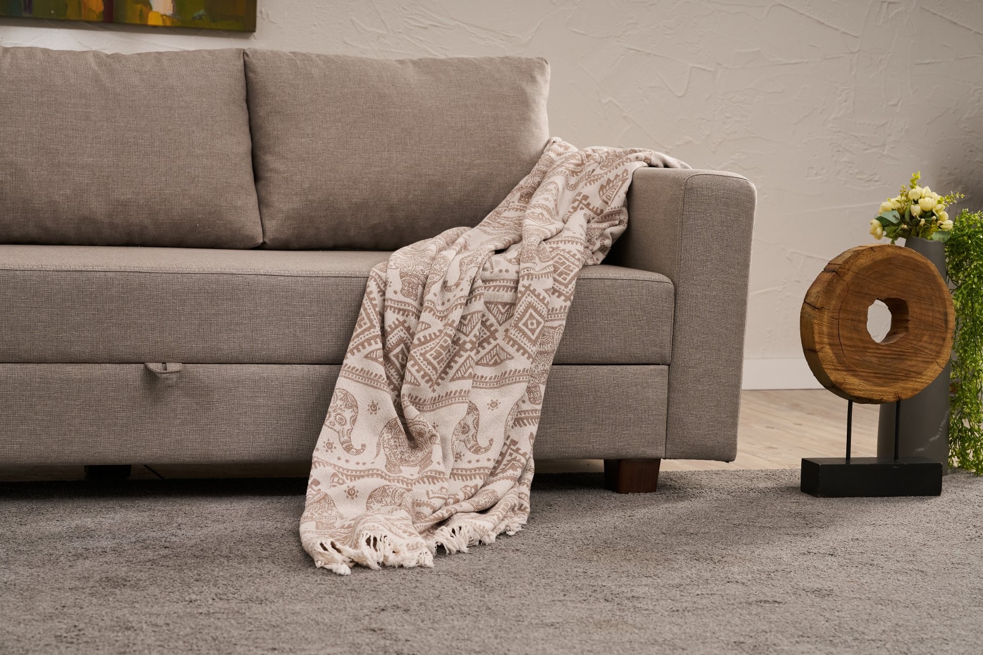 Aly Sofa Bed 3-Seater Beige