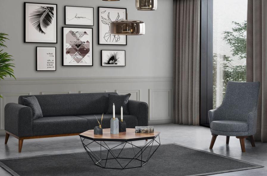 Cofi 3-Sitzer Schlafsofa Anthrazit