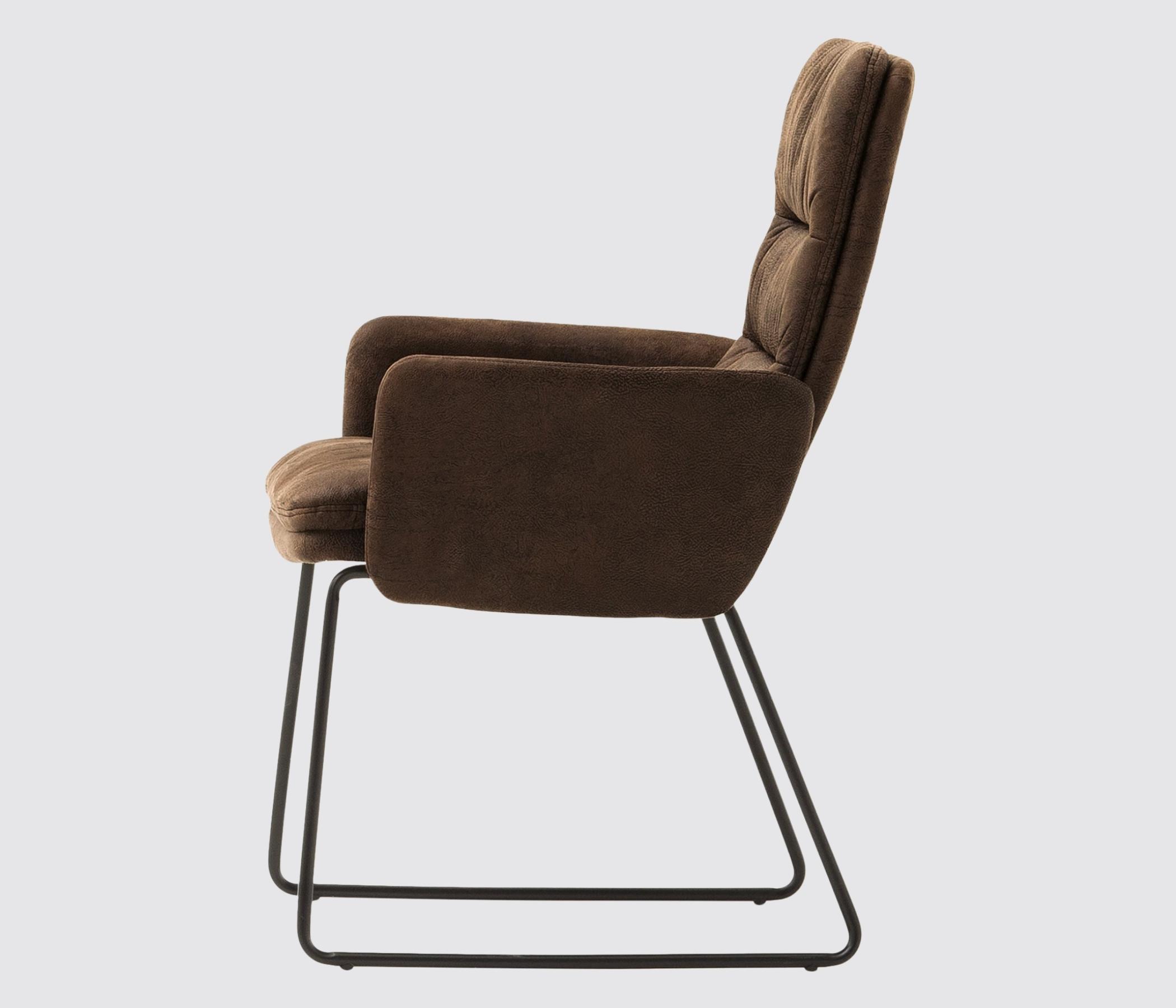 Armchair made of microfiber and steel Brown