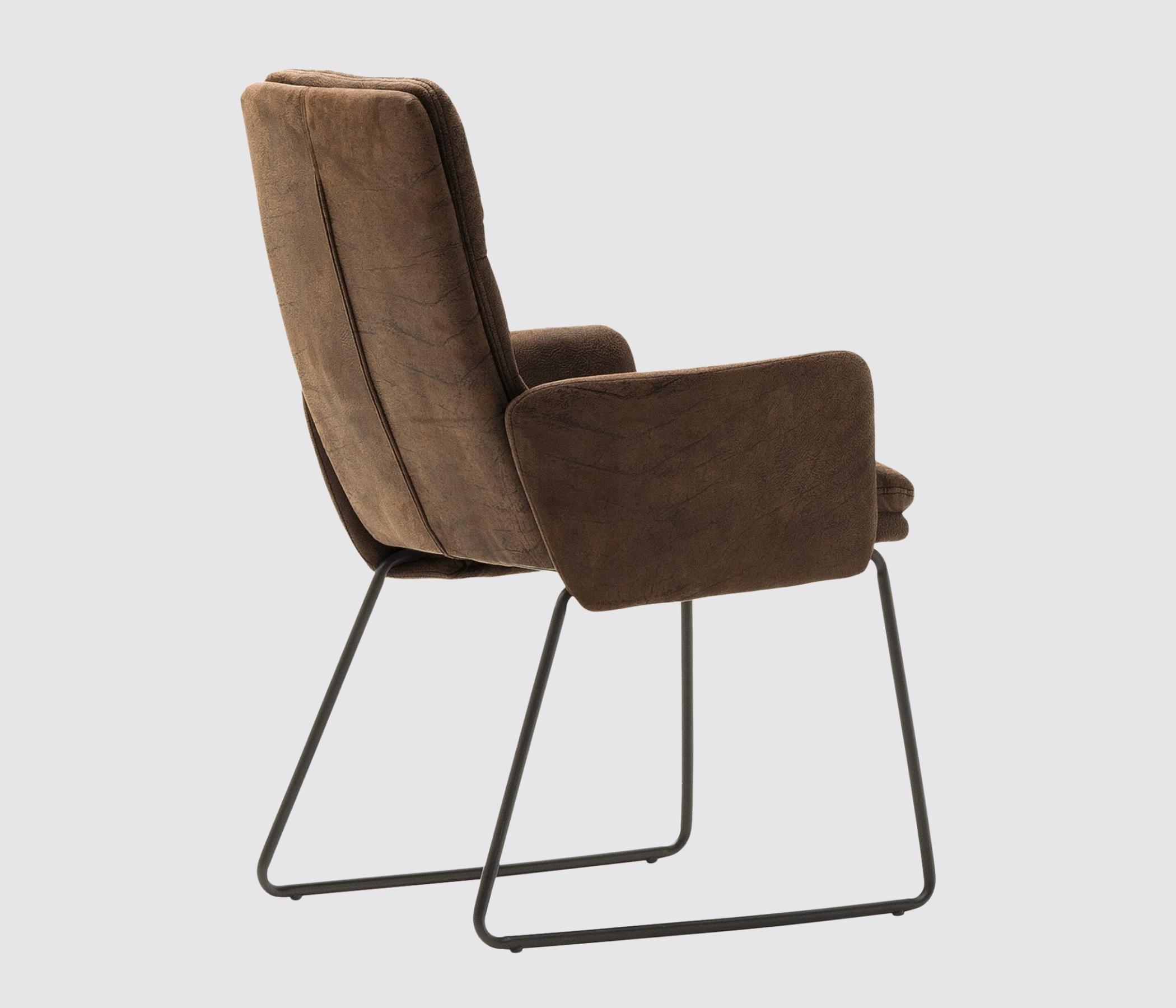 Armchair made of microfiber and steel Brown