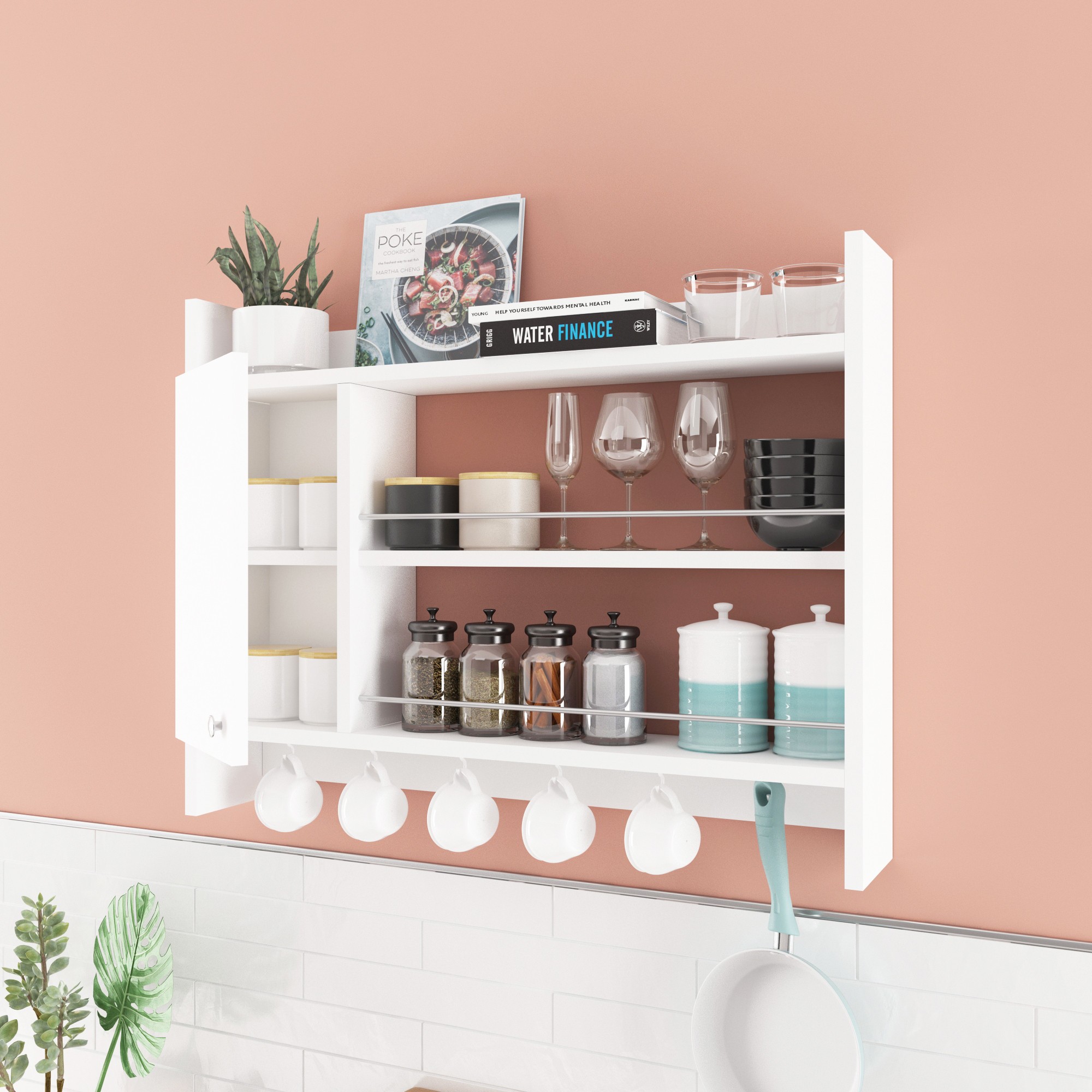 Knerr Shelf Wood Veneer White