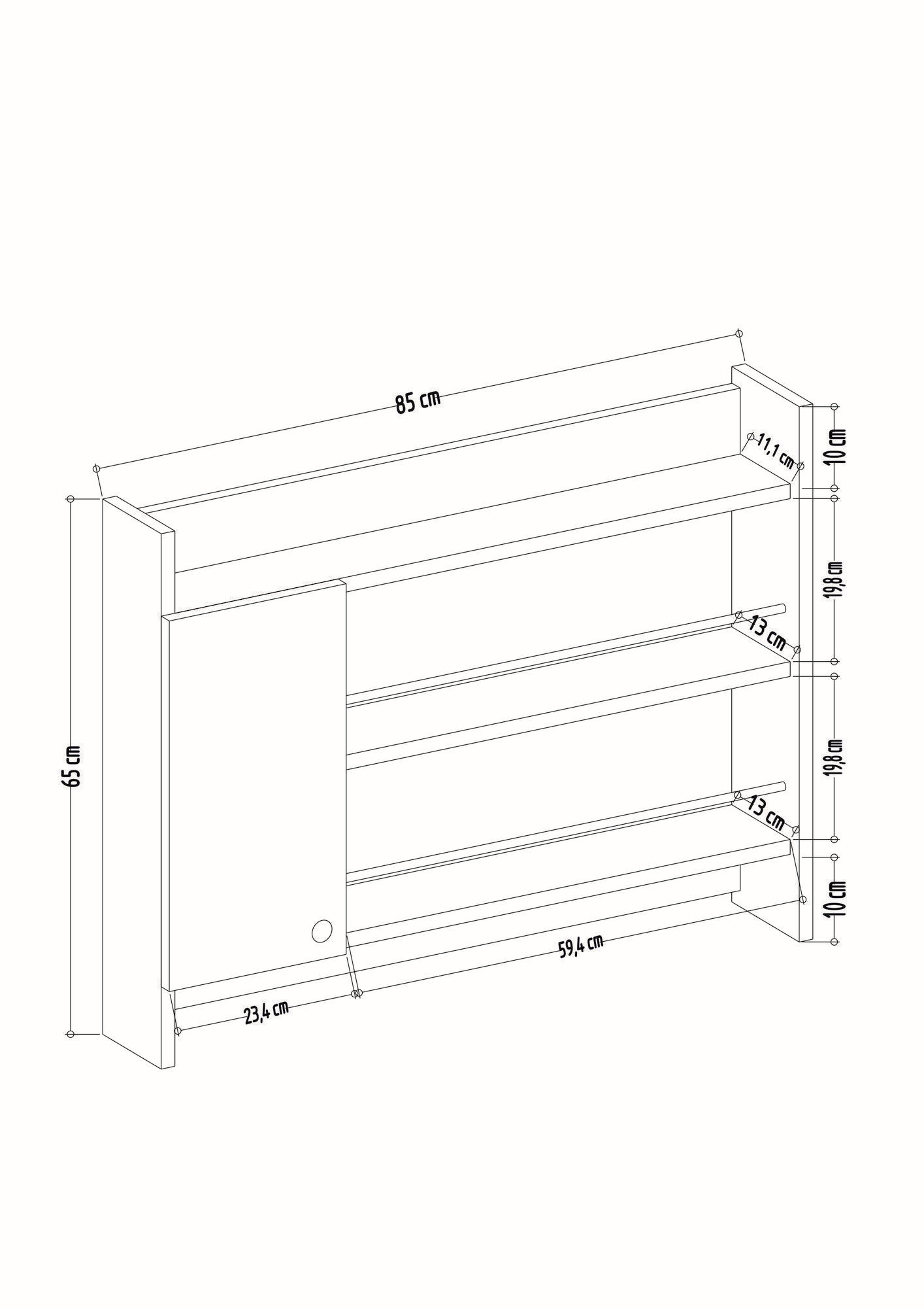 Knerr Shelf Wood Veneer White