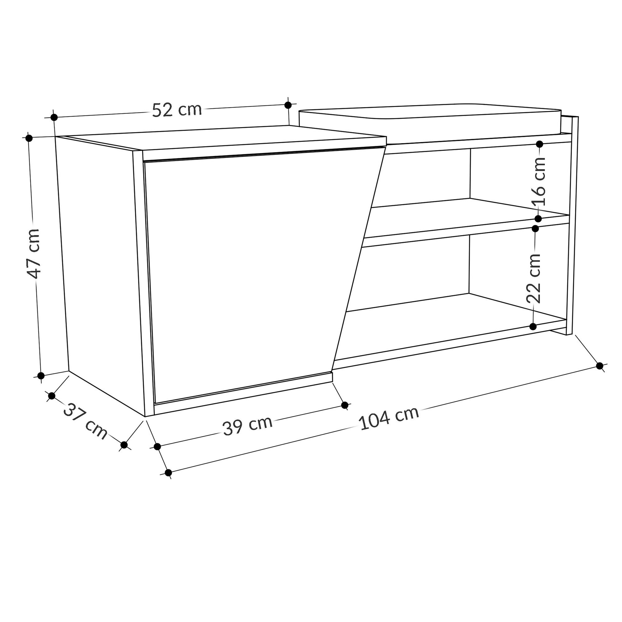 Fiona Shoe cabinet wood veneer