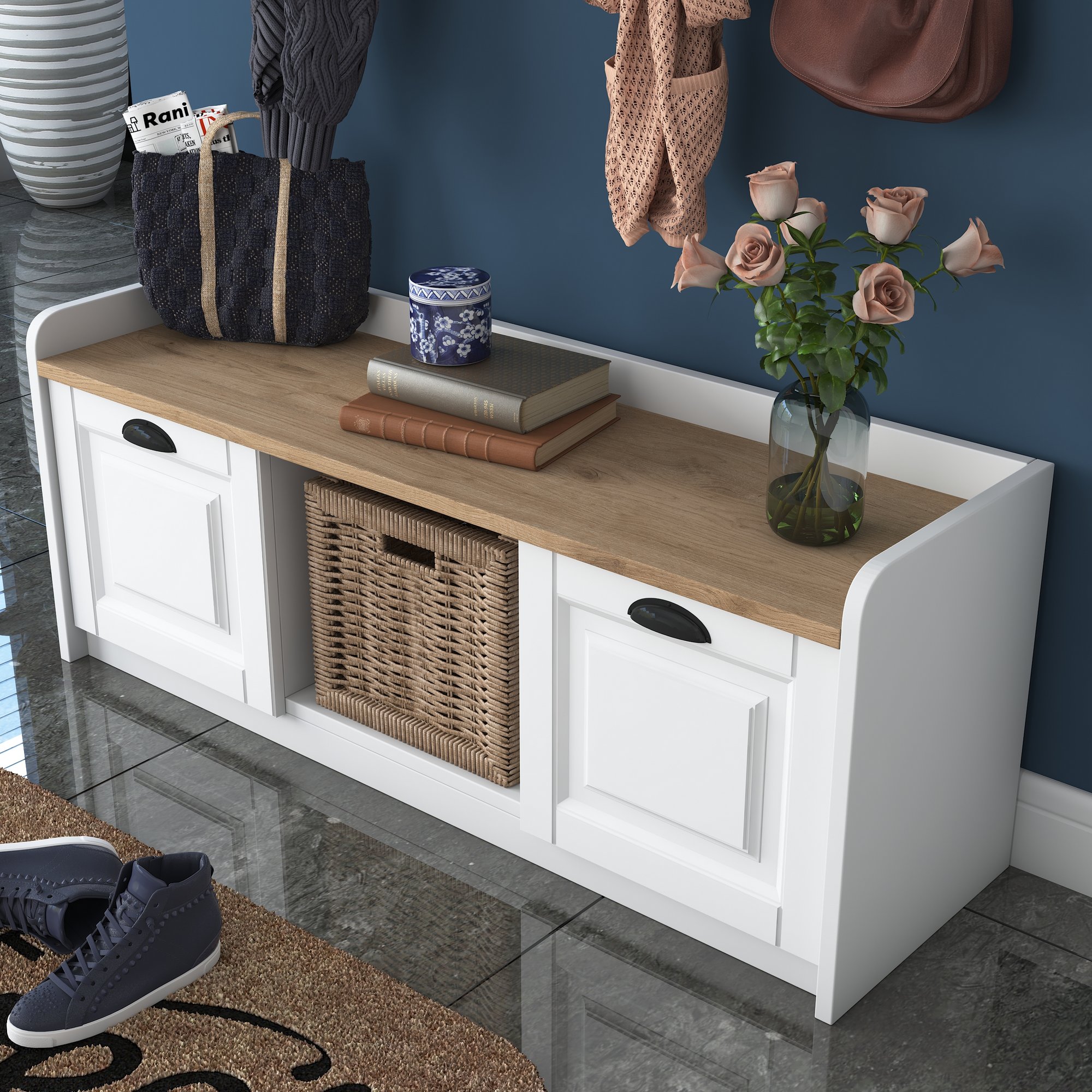 P2 wardrobe wood veneer White