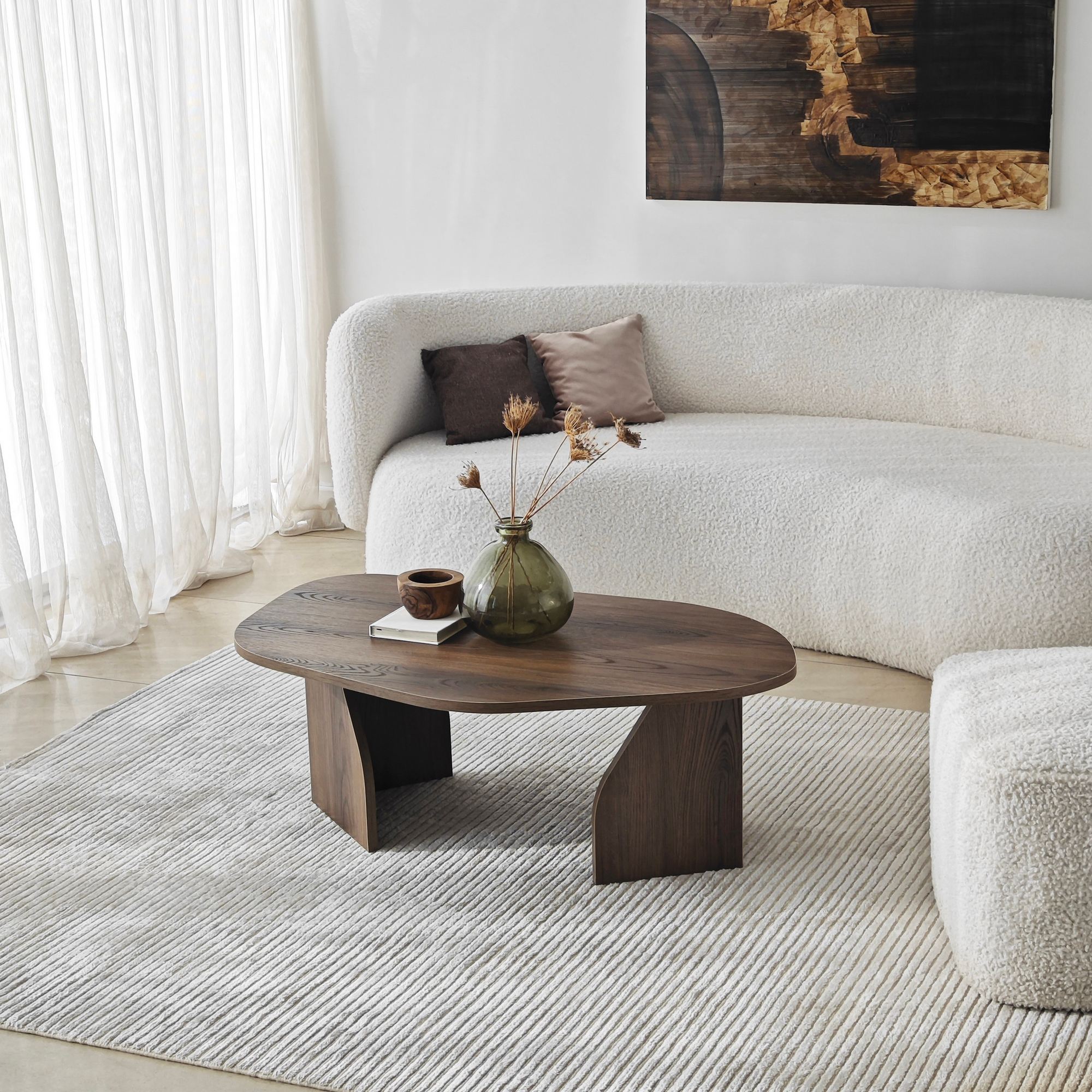 Rock Couchtisch Nussbaum-Optik Braun