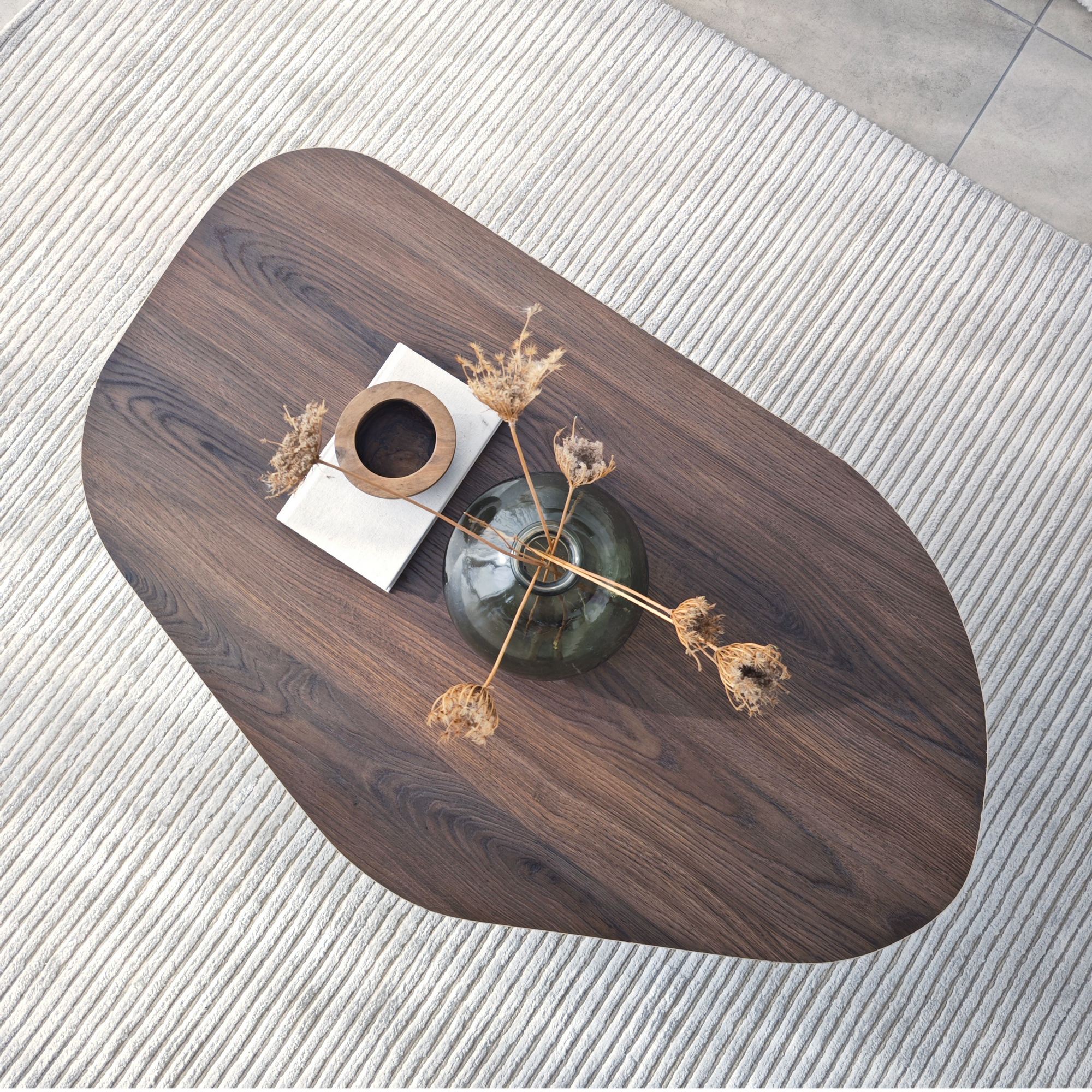 Rock Coffee Table Walnut Look Brown