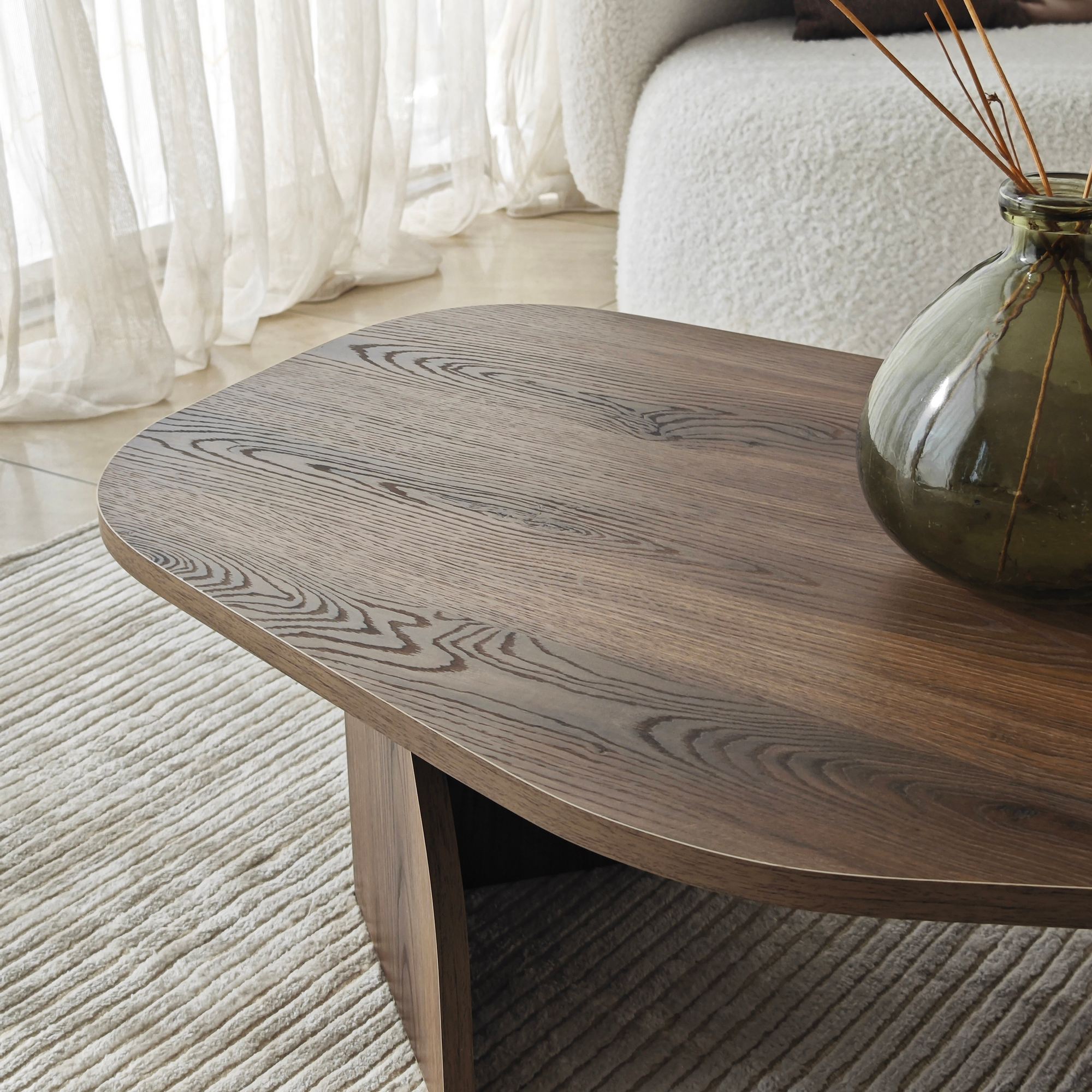 Rock Coffee Table Walnut Look Brown