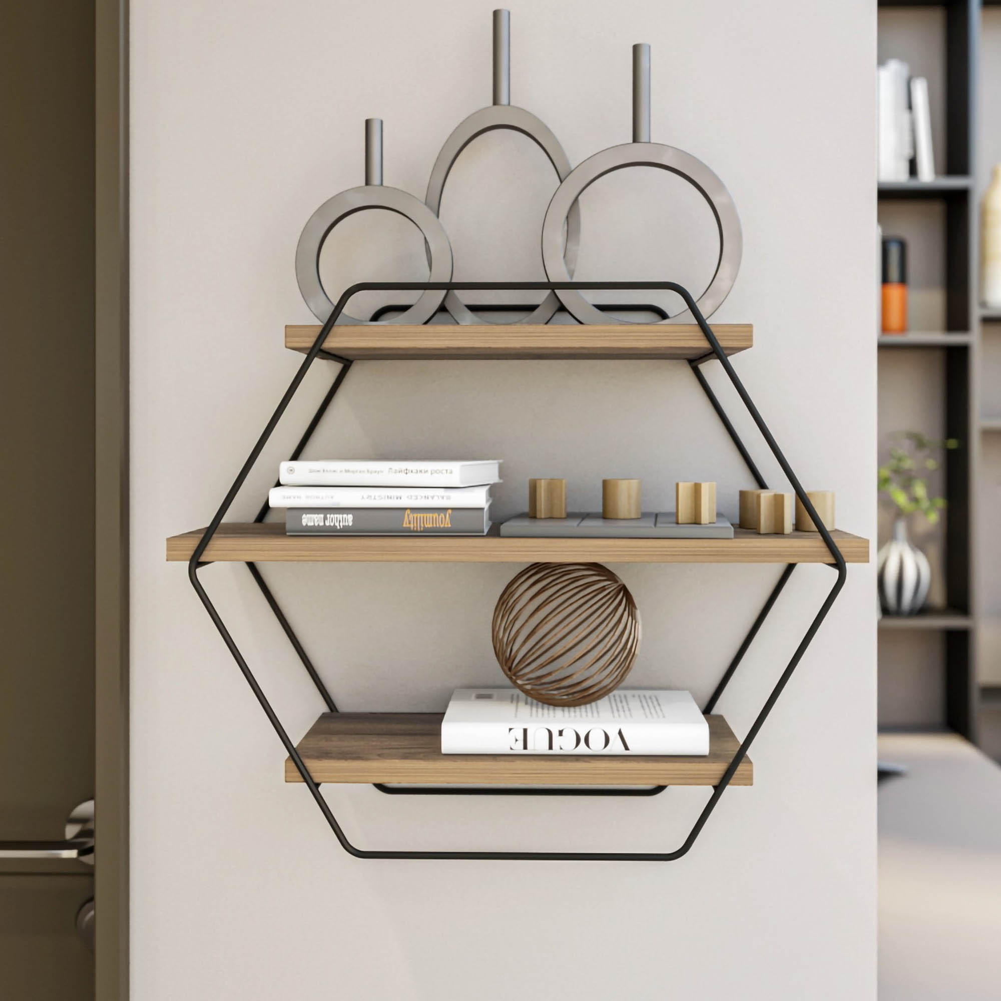 Azra Wall shelf wood veneer