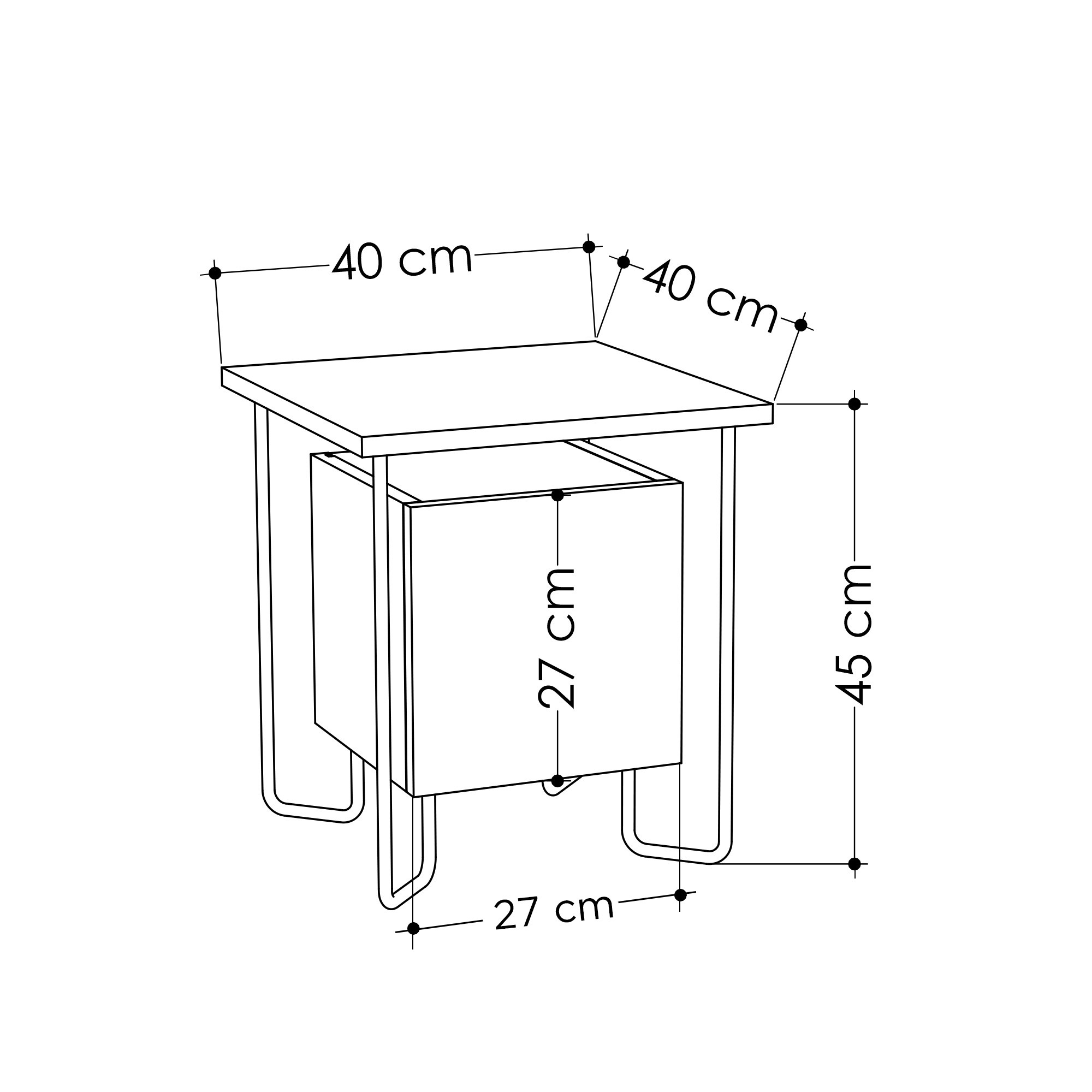 Acres Nightstand Wood Veneer Dark Brown