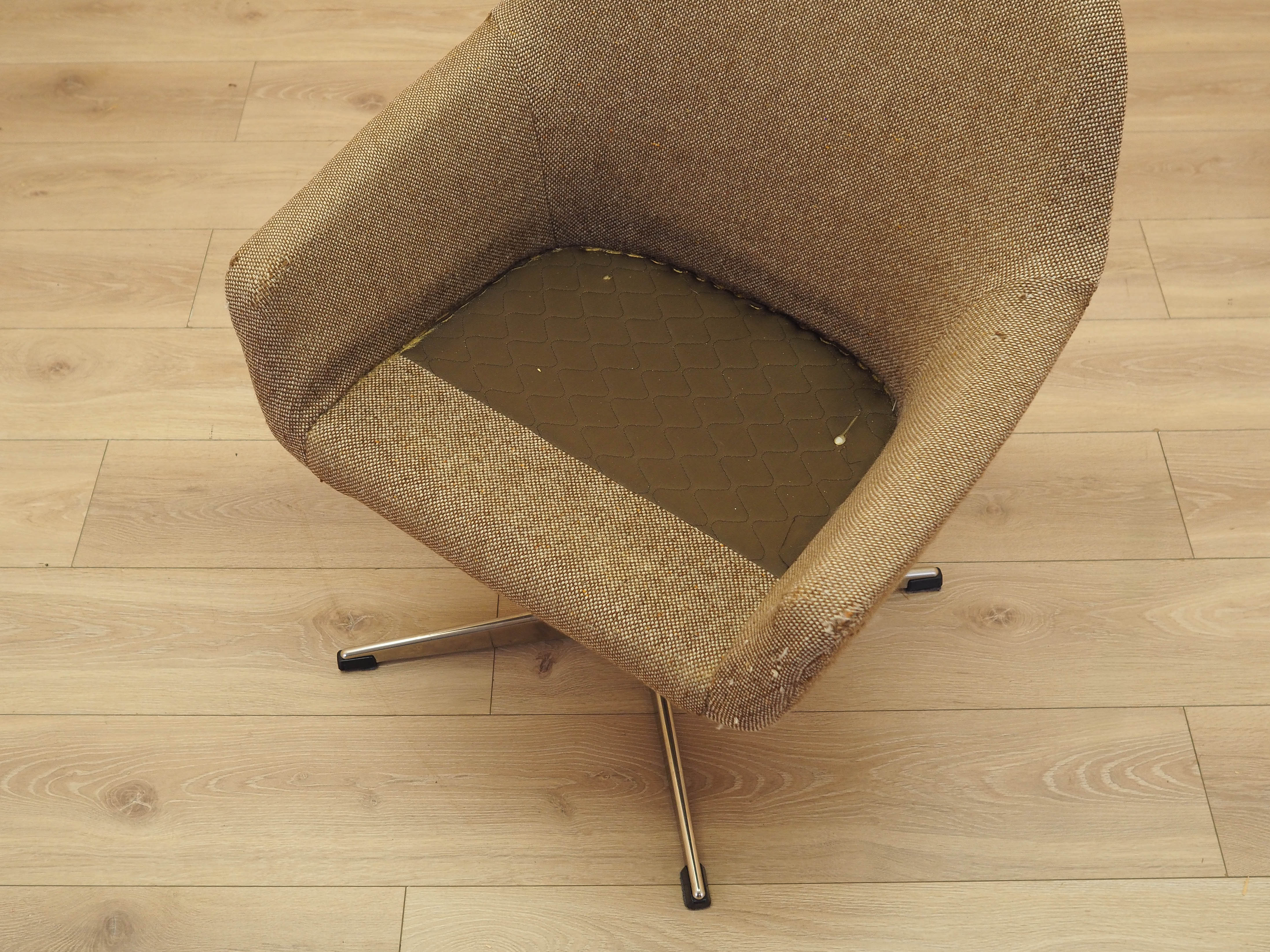 Vintage chair metal textile brown 1970s