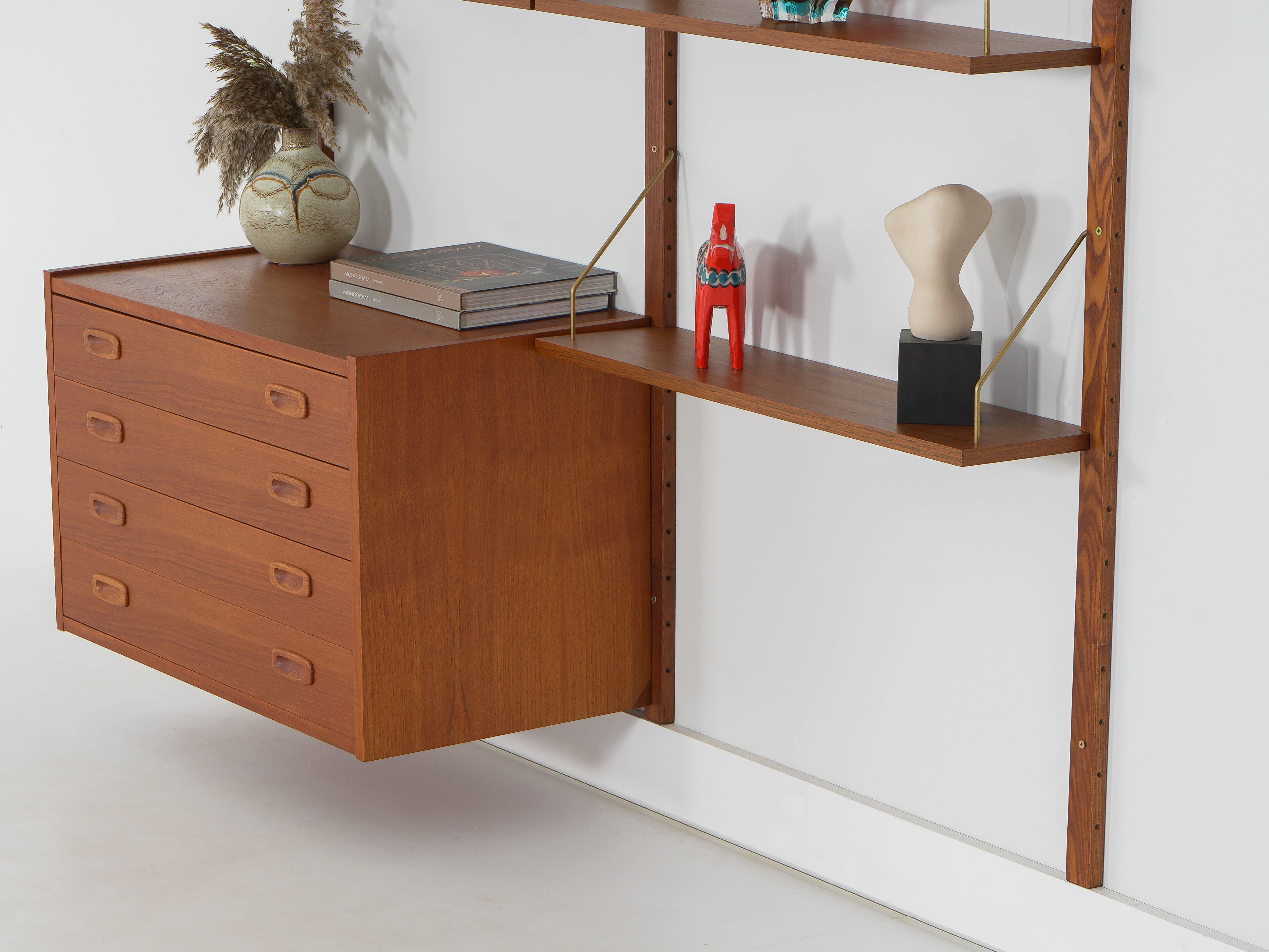Teak-Bücherregal PS System 1960er Jahre 