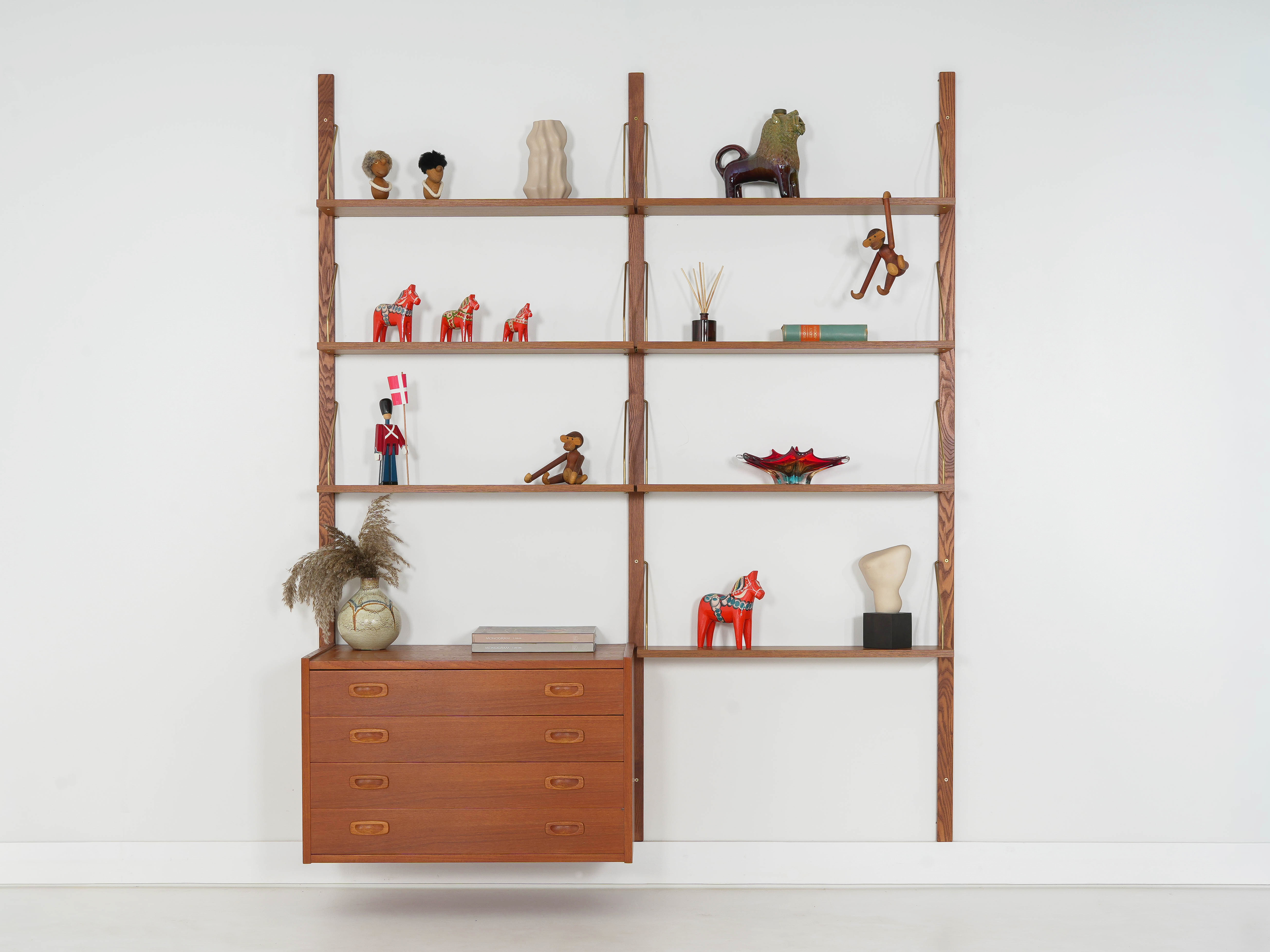 Teak-Bücherregal PS System 1960er Jahre 