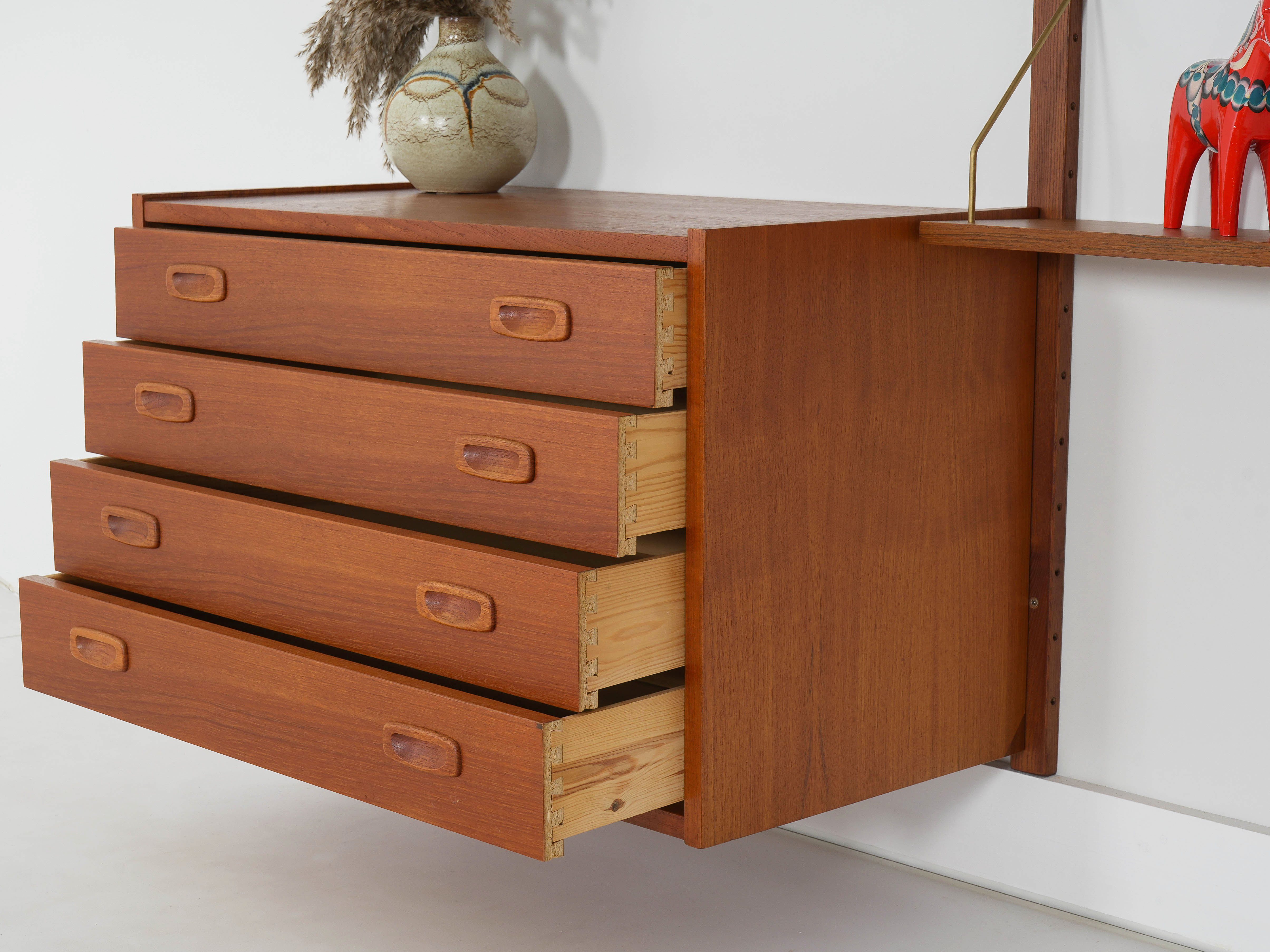 Teak-Bücherregal PS System 1960er Jahre 