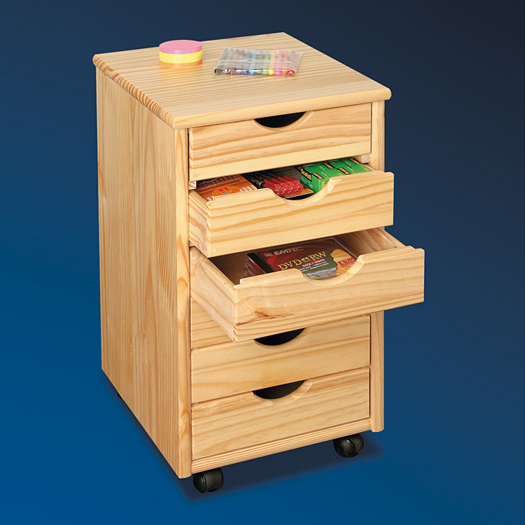 Rollcontainer Nils Kiefer natur Echtholz