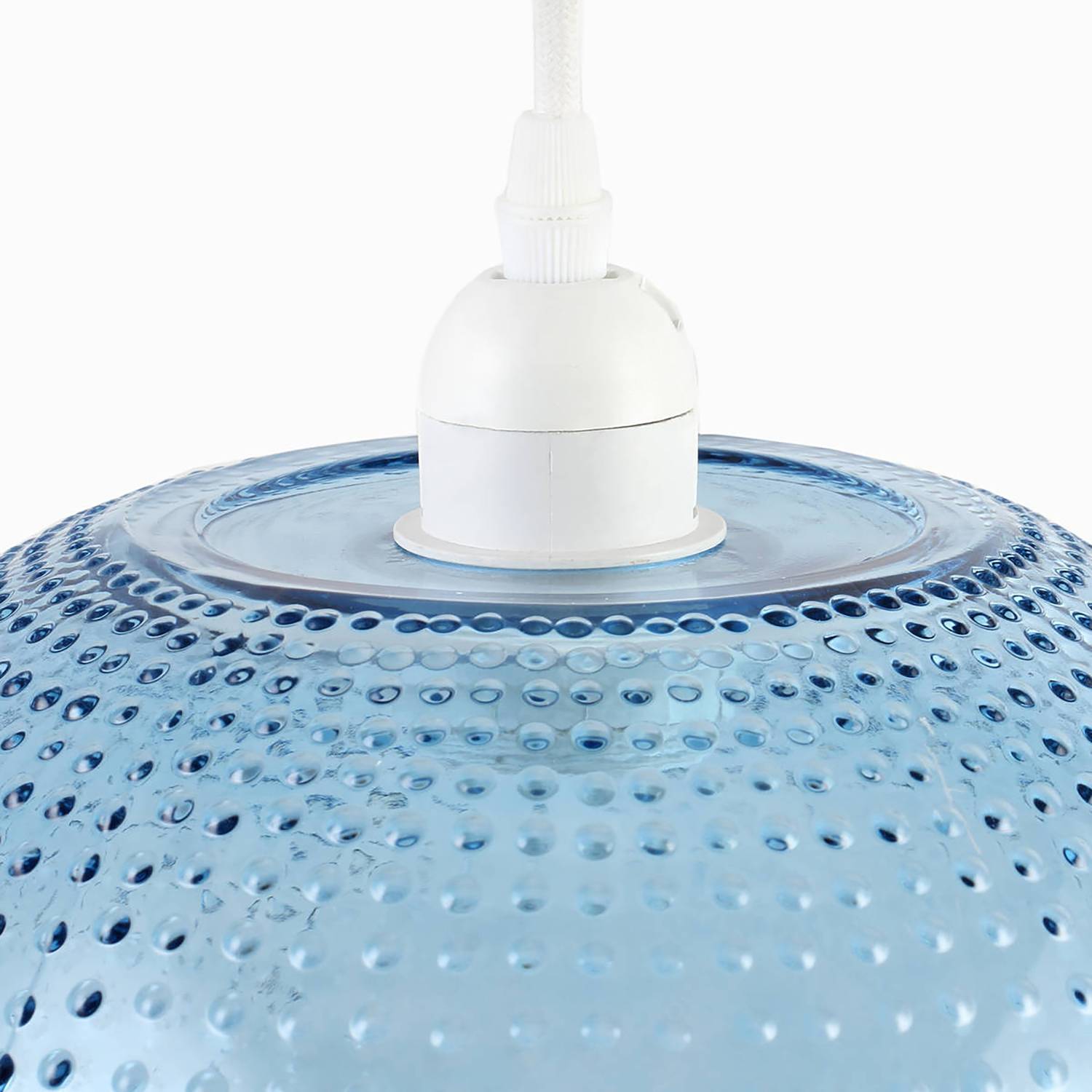 Pendelleuchte Rita Glas / Eisen 1-flammig Blau