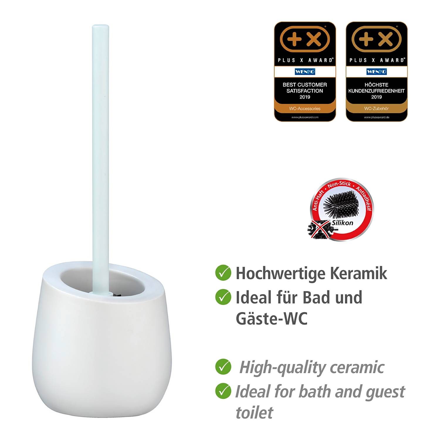 WC-Garnitur Badi Keramik Weiß Weiß