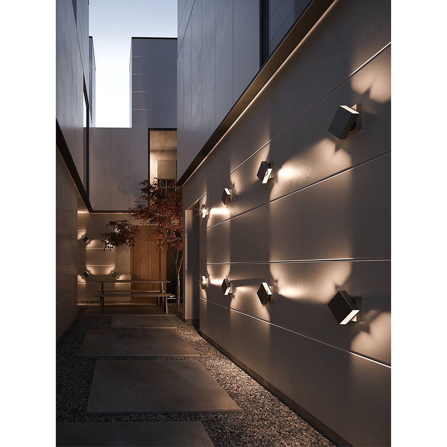 LED-Wandleuchte Turn Aluminium 2-flammig Schwarz