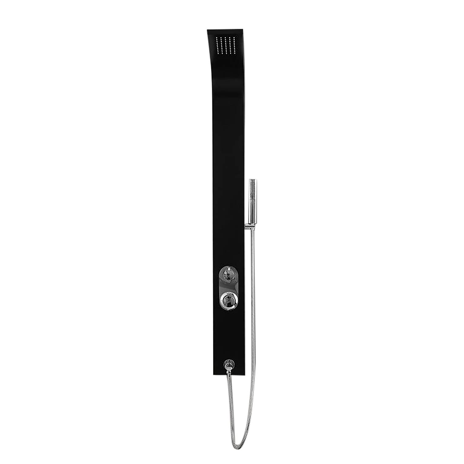 Duschpaneel Care Edelstahl, gebürstet Schwarz