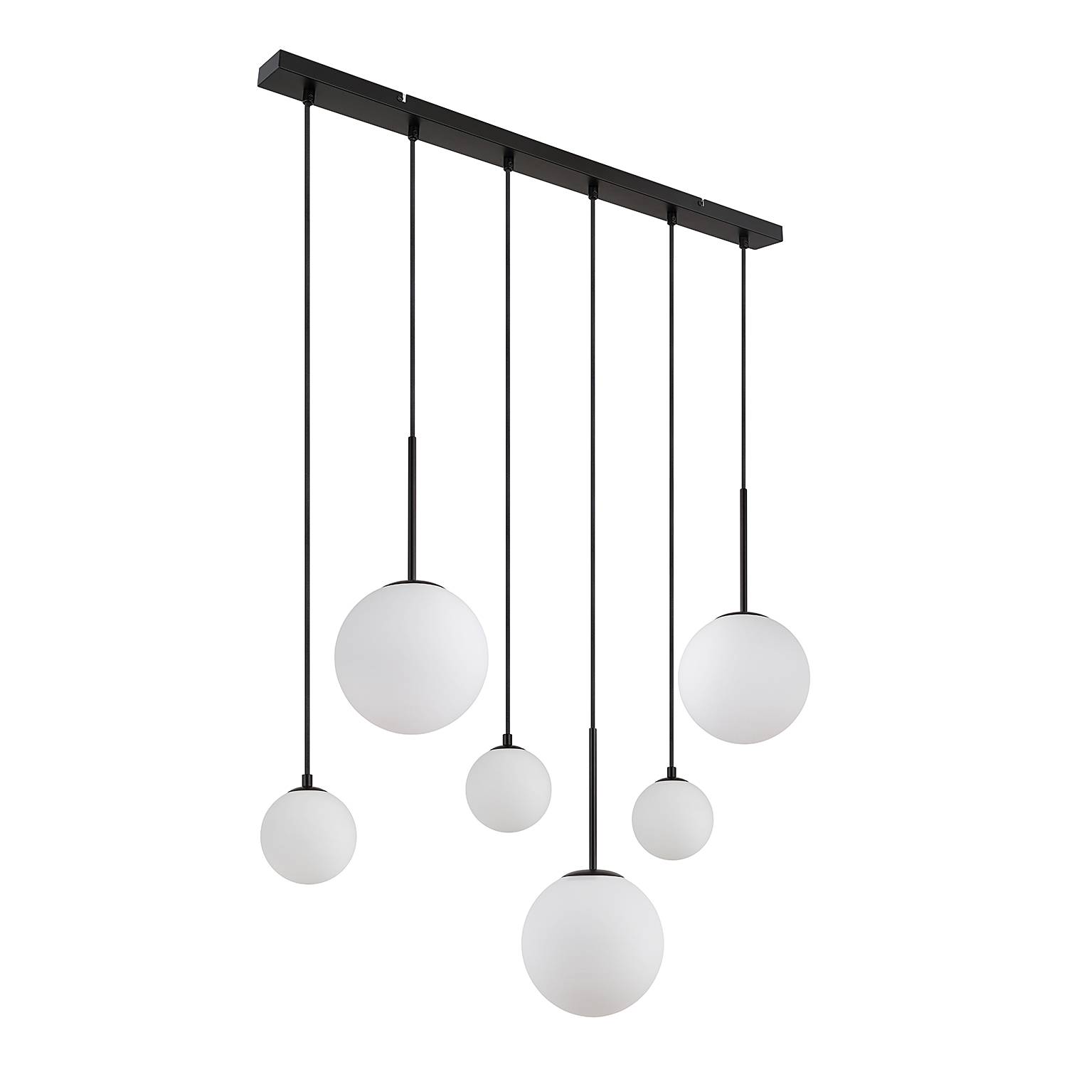 Pendelleuchte Hallie Opalglas / Eisen 6-flammig
