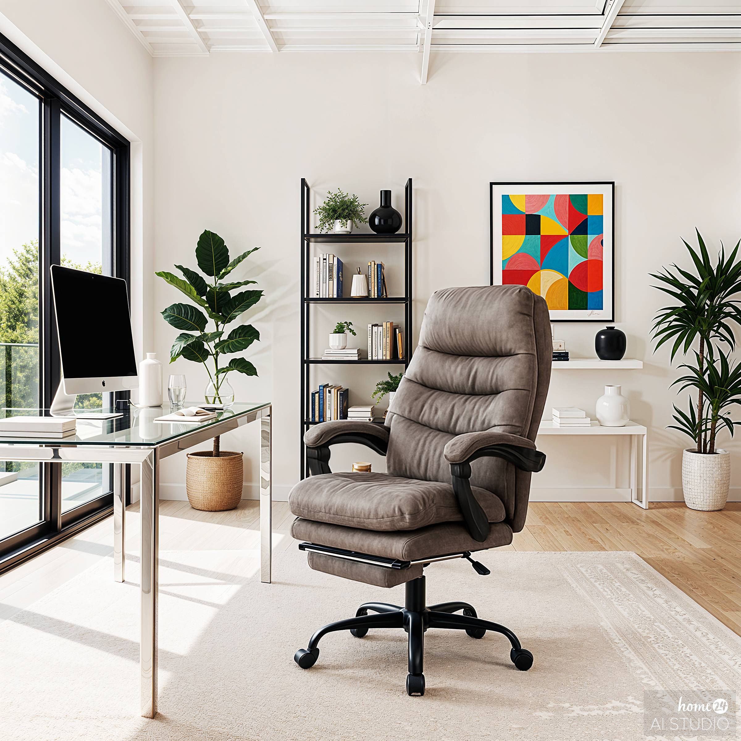 Bürodrehstuhl Edun Antiklederlook Grau