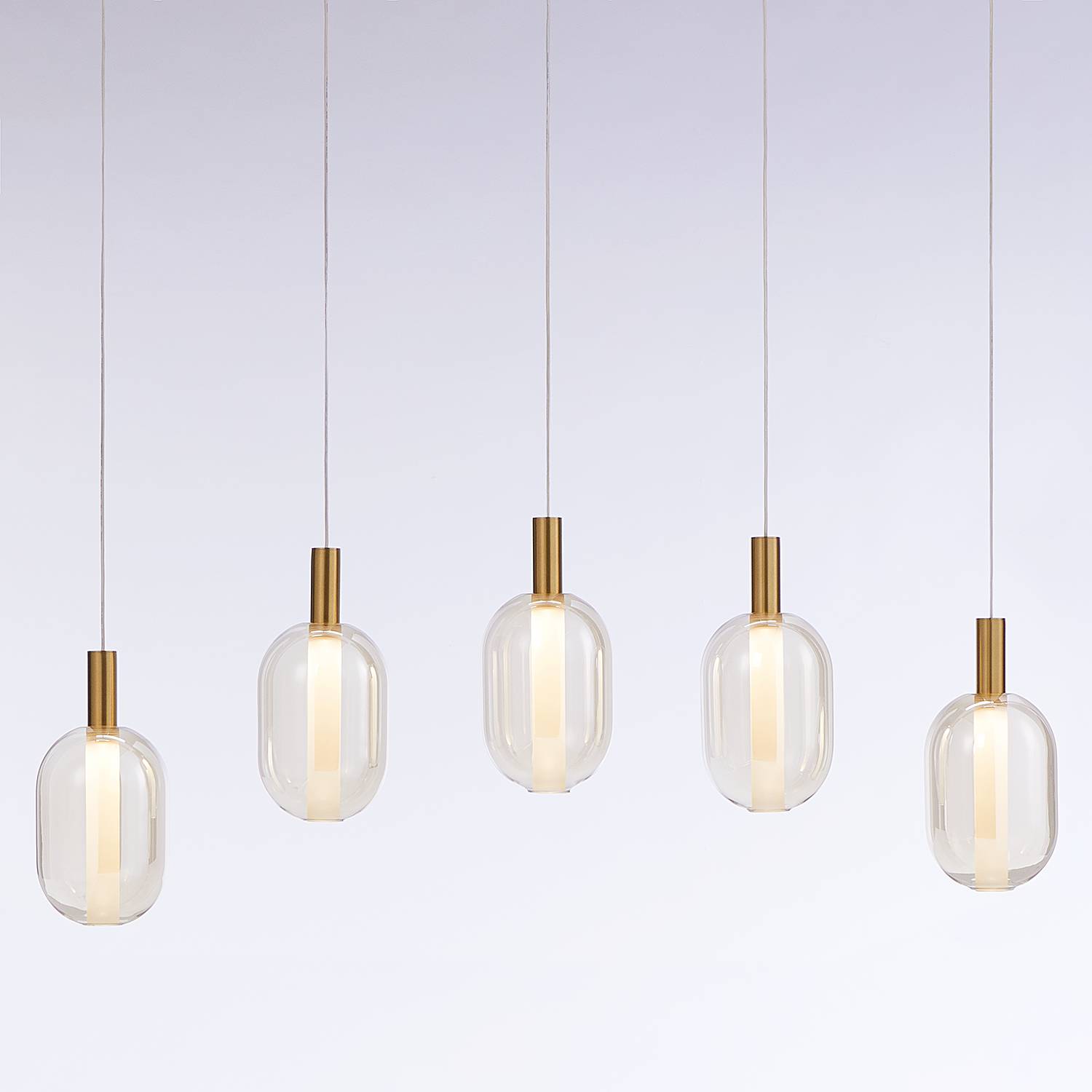 Pendant light EXEMLAR colored glass / aluminum