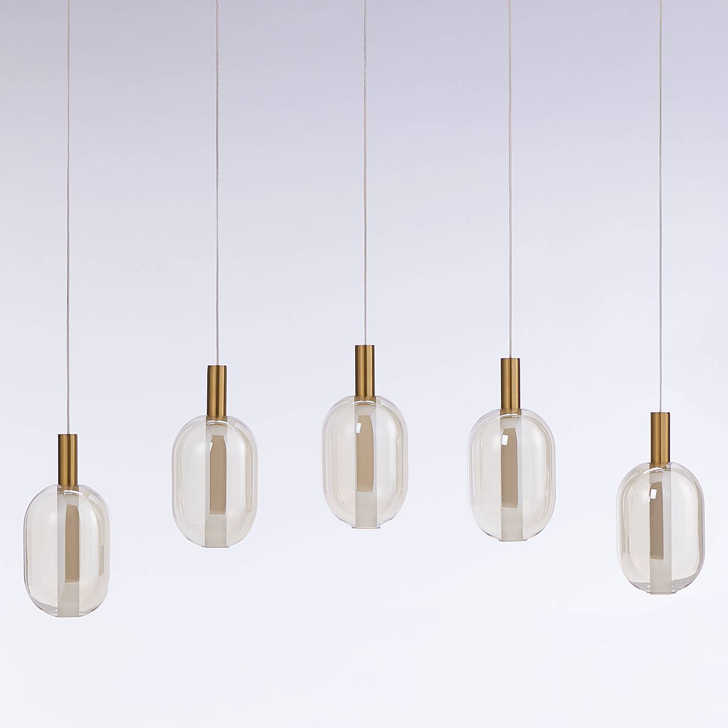 Pendant light EXEMLAR colored glass / aluminum