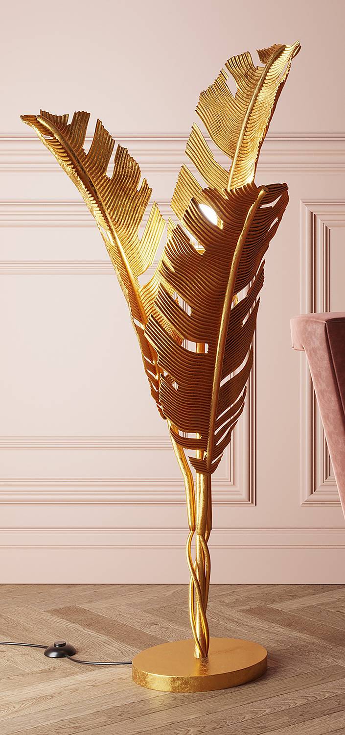 Stehleuchte Akile Stahl Gold