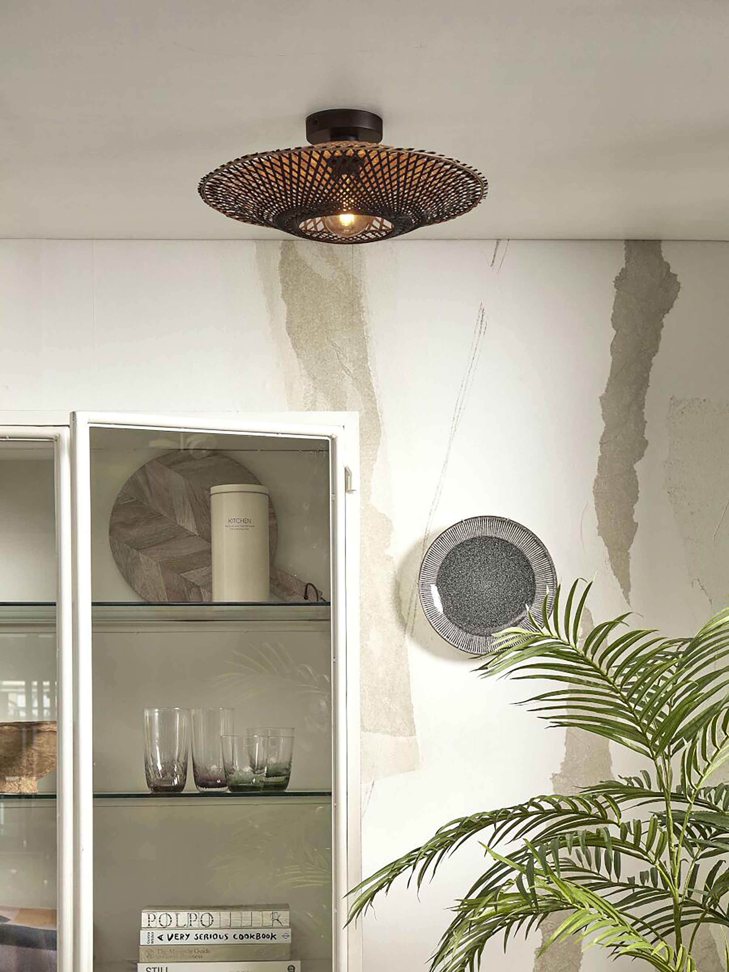Ceiling lamp Kalimantan solid bamboo / iron