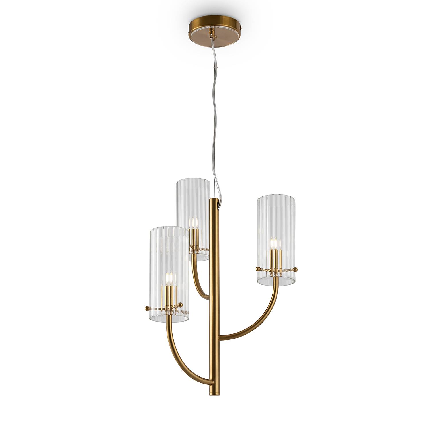 Pendant light Arco clear glass / mixed metal