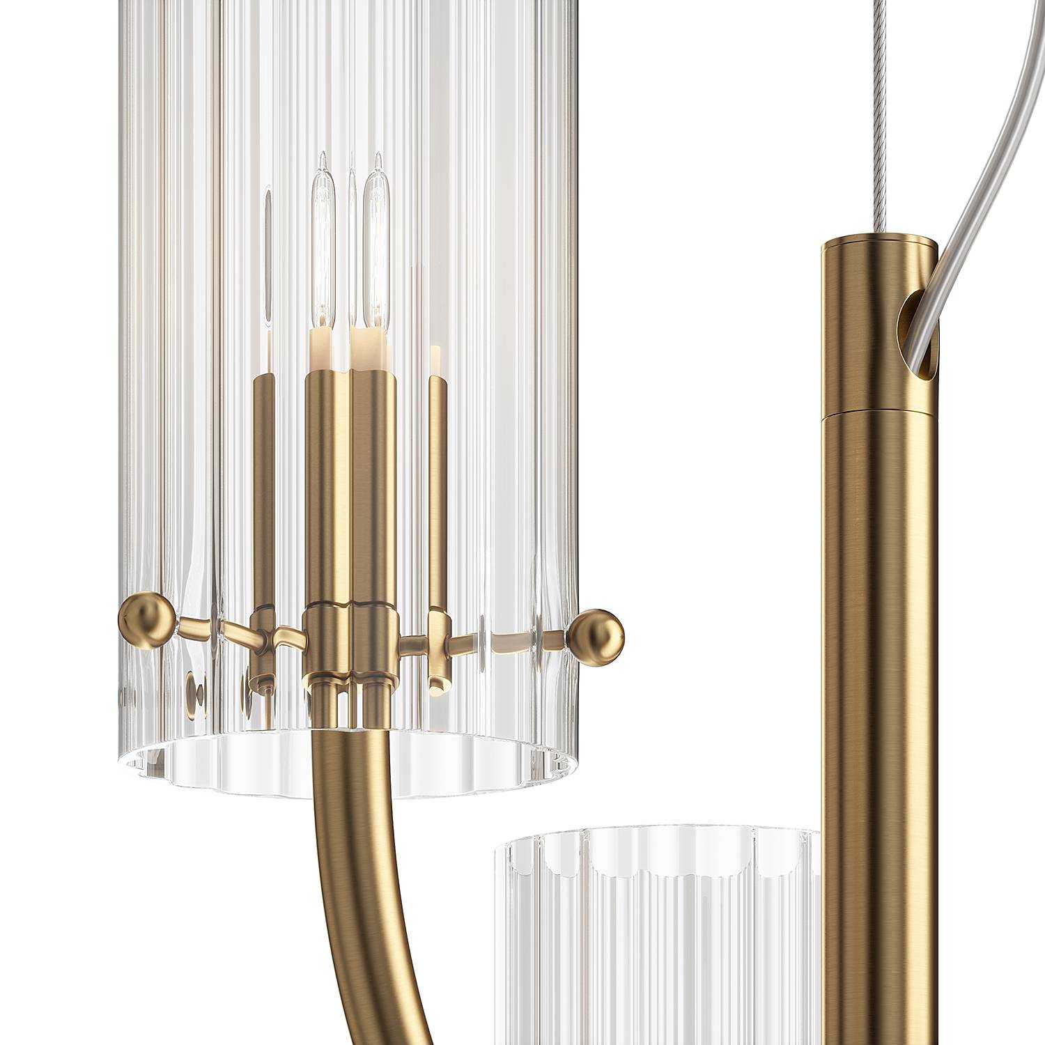 Pendant light Arco clear glass / mixed metal